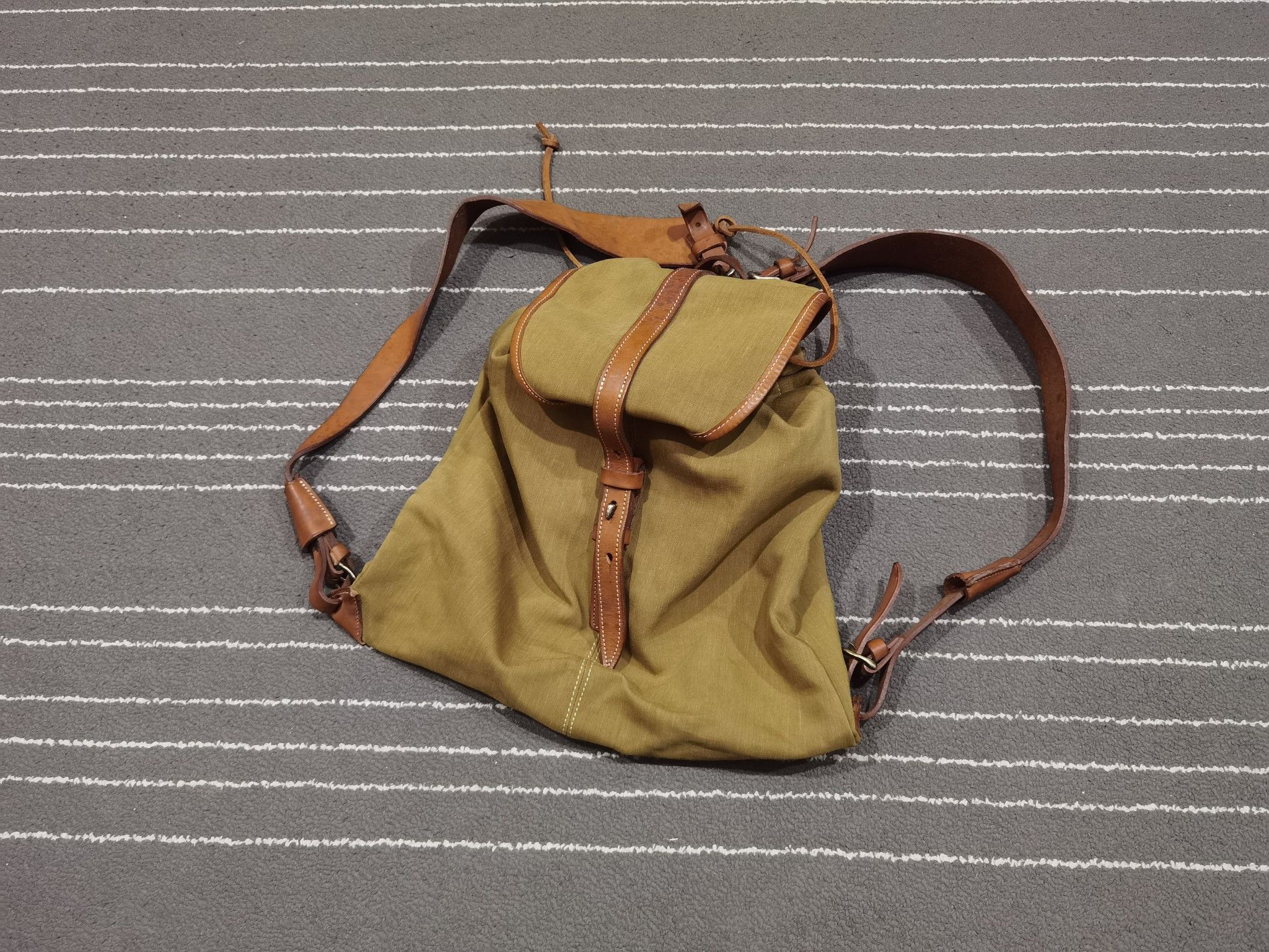 Japanese Brand Sazaby japan cotton + leather bag handmade Size ONE SIZE - 2 Thumbnail