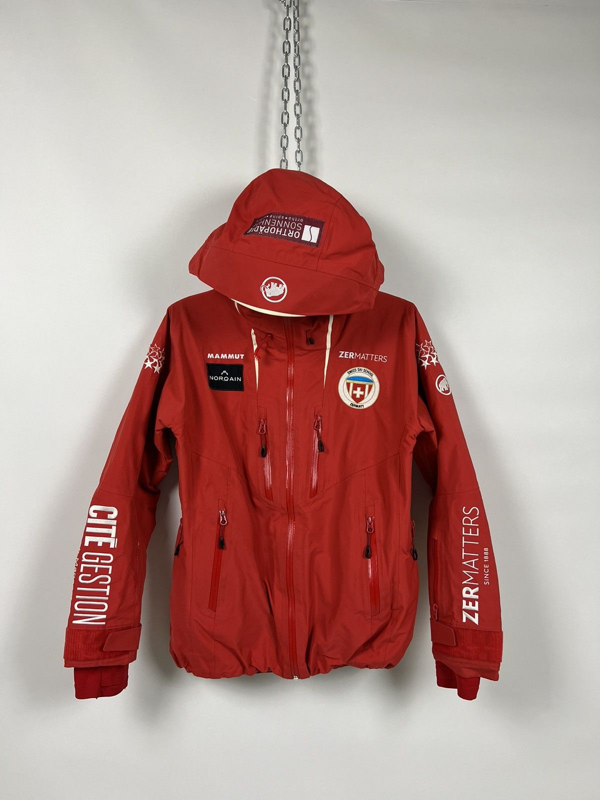 image of Mammut Zermatters Red Swiss Ski School Outdoor Jacket Size S, Women's