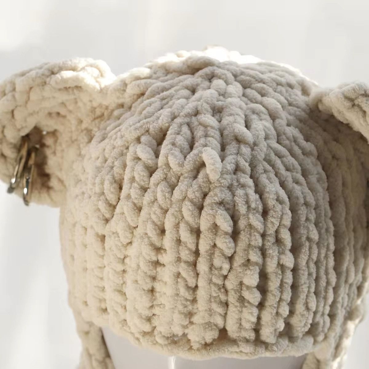 Japanese Brand Handmade Full Face Bear Ears Crochet Knitted Balaclava Hat Size ONE SIZE - 3 Thumbnail