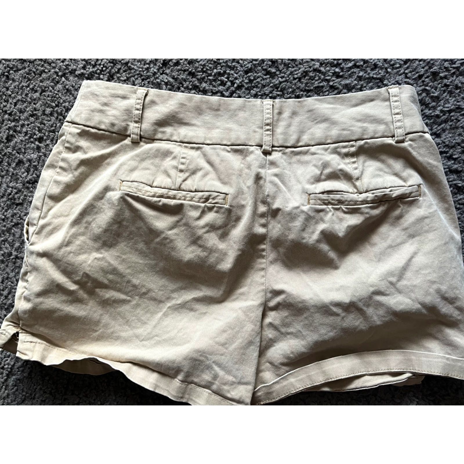 Loft VINTAGE LOFT Women's Casual Shorts 0 Beige Flat Front Low Rise Cotton 4" Inseam Size 25" / US 0 / IT 36 - 2 Thumbnail