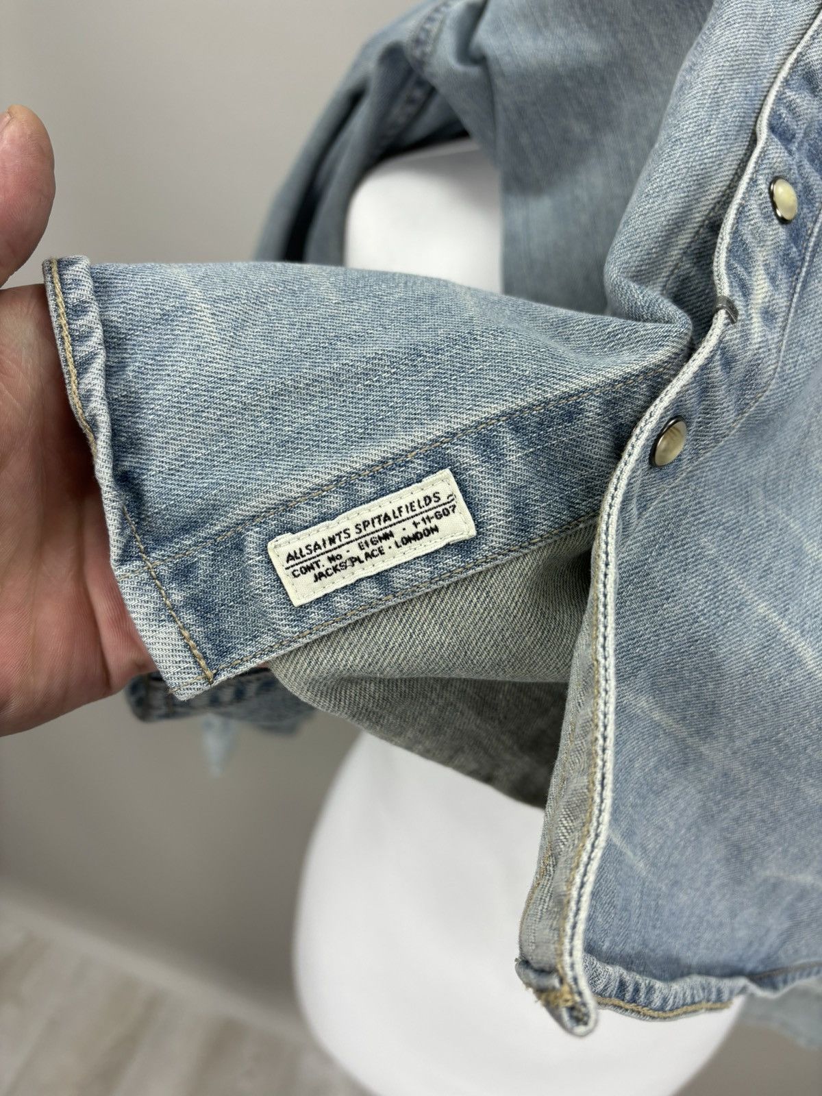 Allsaints Mens denim jacket shirt All Saints Size S Color Blue Size US S / EU 44-46 / 1 - 12 Thumbnail