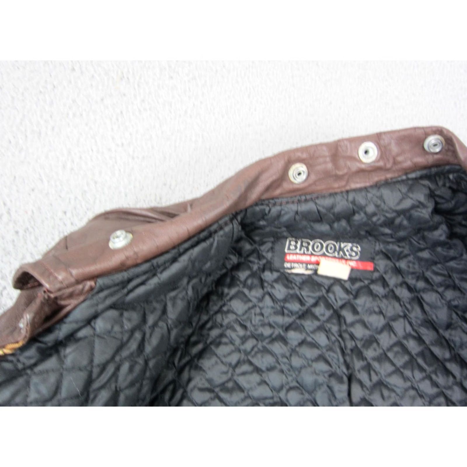 Brooks VINTAGE Brooks Leather Jacket Mens L Brown Bomber Coat 70s Full Zip Zipper Leather Lining 80s 90s Western Man Size US L / EU 52-54 / 3 - 7 Thumbnail