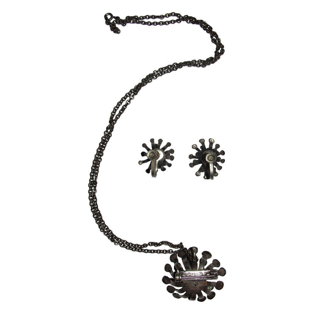 Designer Mexican Sterling Cultured Pearl Pendant and Earrings Set Size ONE SIZE - 6 Thumbnail