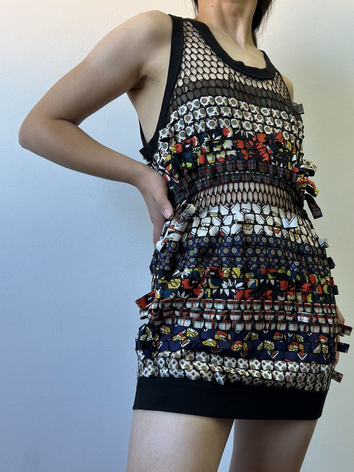 Jean Paul Gaultier Jean Paul Gaultier mesh geometric psychedelic print dress Size M / US 6-8 / IT 42-44 - 1 Thumbnail