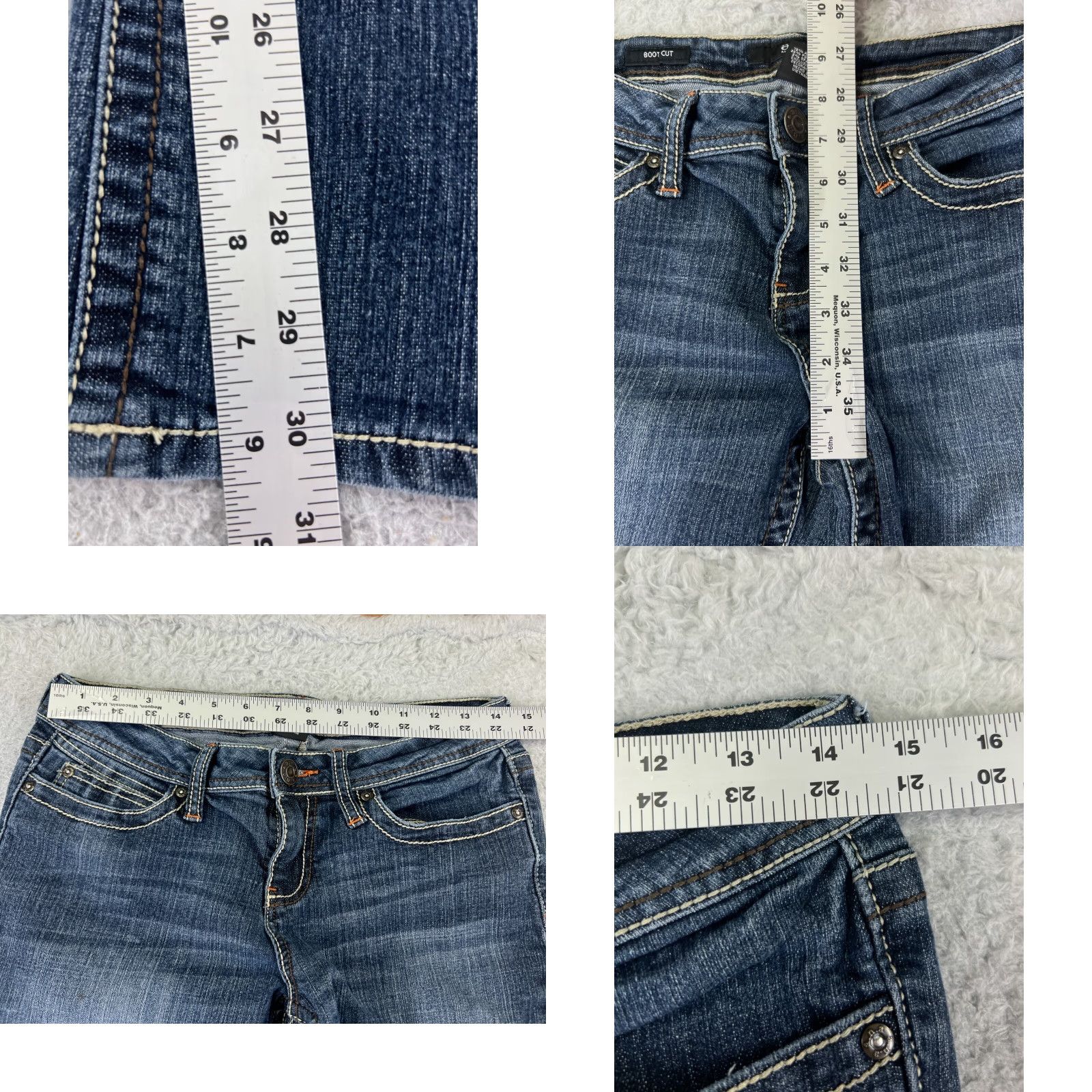 Vintage ANA Jeans Womens 4 Blue Bootcut Denim 27x30 Cotton Blend Spandex Western 5-Pocket Design 30 In Inseam Womens Jeans Size 27" / US 4 / IT 40 - 8 Thumbnail