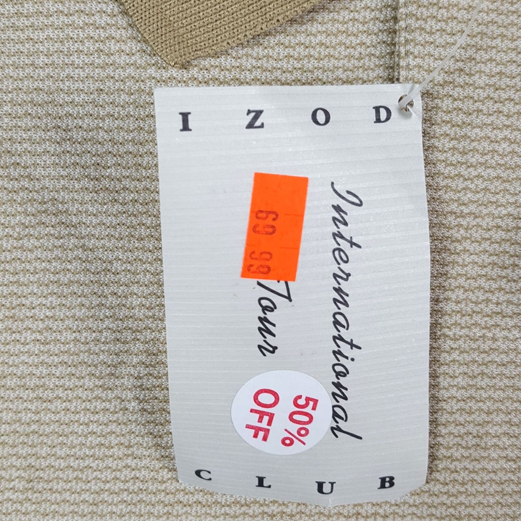 Izod VINTAGE IZOD Polo Shirt Men M Striped Beige Cotton Knit Collared Button Short Sleeve 90s Preppy Grunge Y2K Capable Size M Size US M / EU 48-50 / 2 - 7 Thumbnail