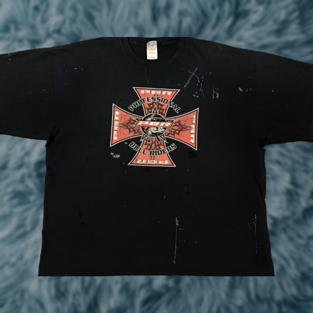 Thrasher VINTAGE Pro Bull Riders Thrashed Faded Shirt 2XL Black Cowboy Rodeo Biker Grunge Punk Y2K Shirt Mens Size US XXL / EU 58 / 5 - 1 Thumbnail
