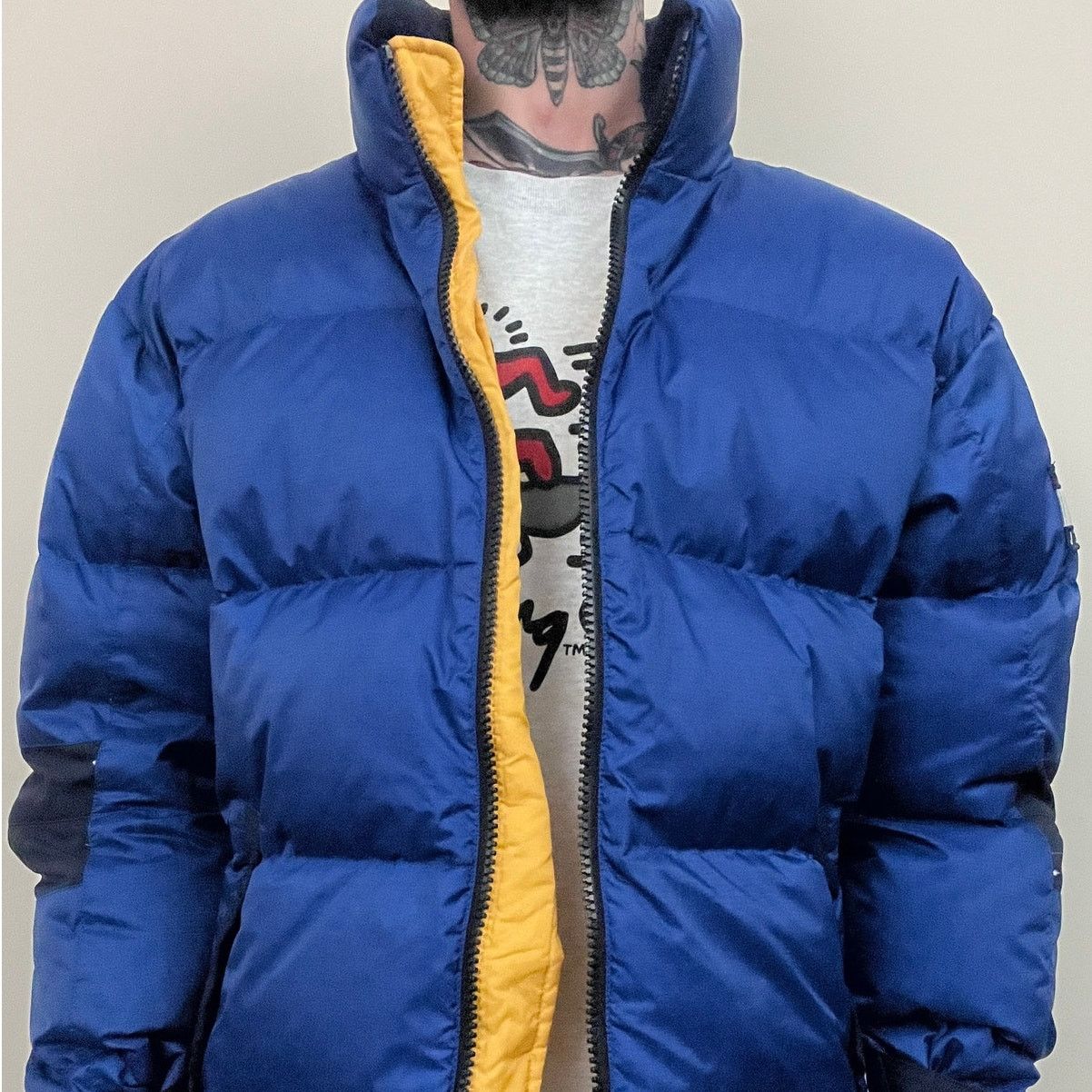 Vintage Y2K Tommy Hilfiger Flag Goose Down Puffer Jacket