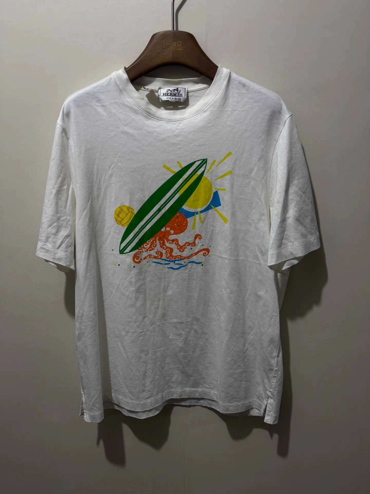 Hermes Hermès White Short Sleeve T-Shirt K13 Size US M / EU 48-50 / 2 - 1 Thumbnail