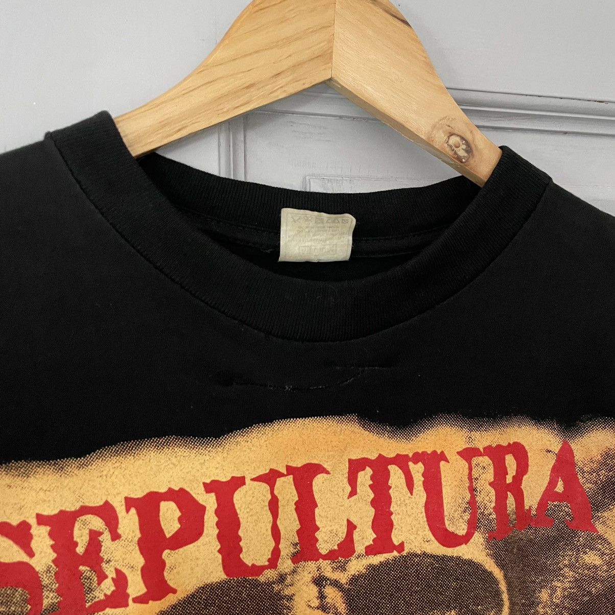 Band Tees × Vintage 🔥Ultra Rare🔥Vintage 90’s Sepultura Chaos Ad T-shirts Size US M / EU 48-50 / 2 - 4 Thumbnail