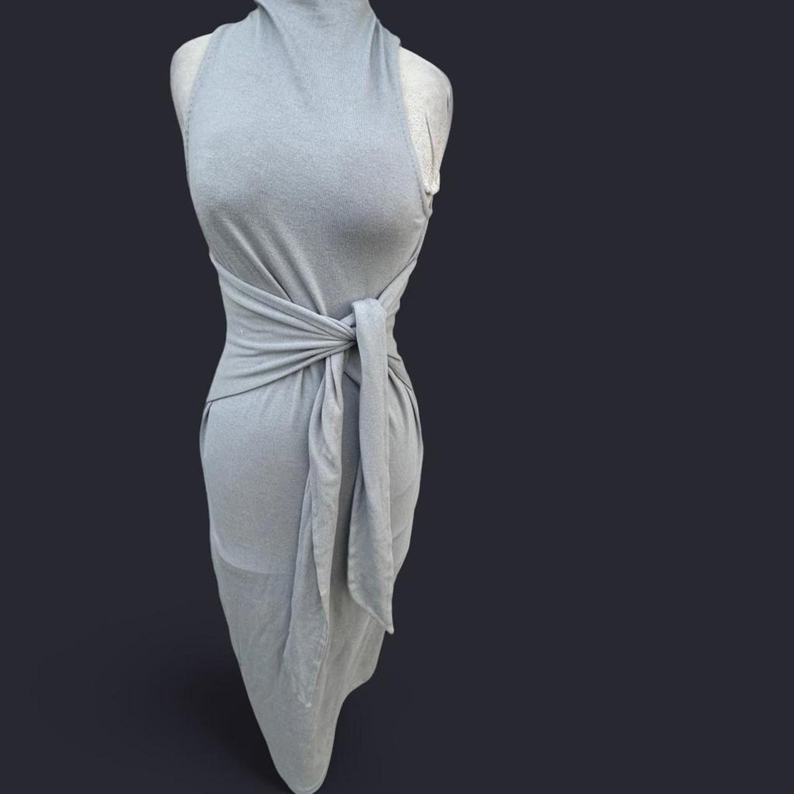 Vince Grey sleeveless midi dress with tie detail #mididress Size S / US 4 / IT 40 - 1 Thumbnail
