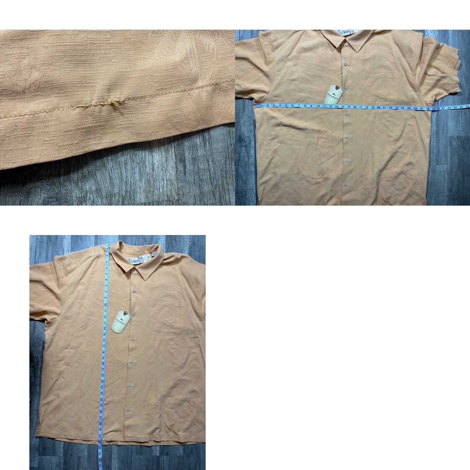 Tommy Bahama NEW Tommy Bahama Monaco Palms 100% Silk Hawaiian Shirt Orange 2XL Mens Short Sleeve Button-Up Shirt Hawaii Palm Trees Orange 2XL Size US XXL / EU 58 / 5 - 8 Thumbnail