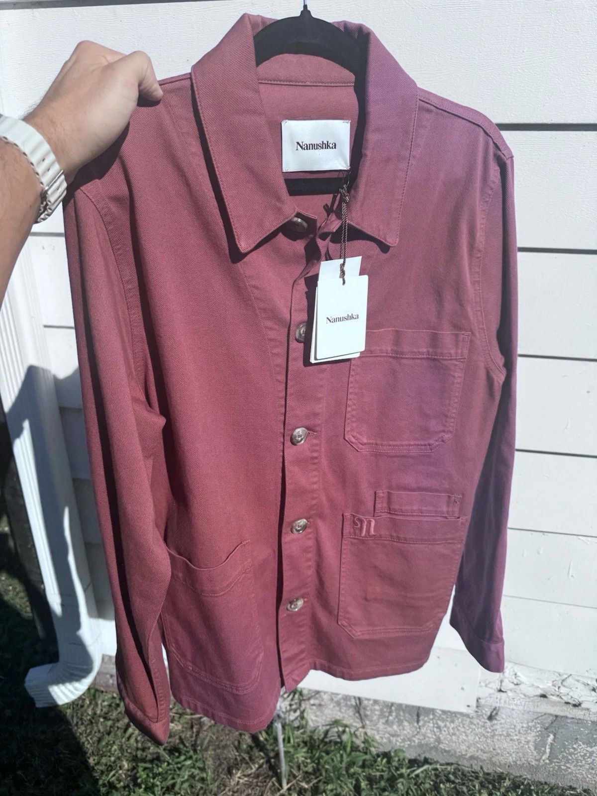Nanushka Nanushka Men’s Theo Denim Jacket Rose Wine Size Medium Size US M / EU 48-50 / 2 - 2 Thumbnail