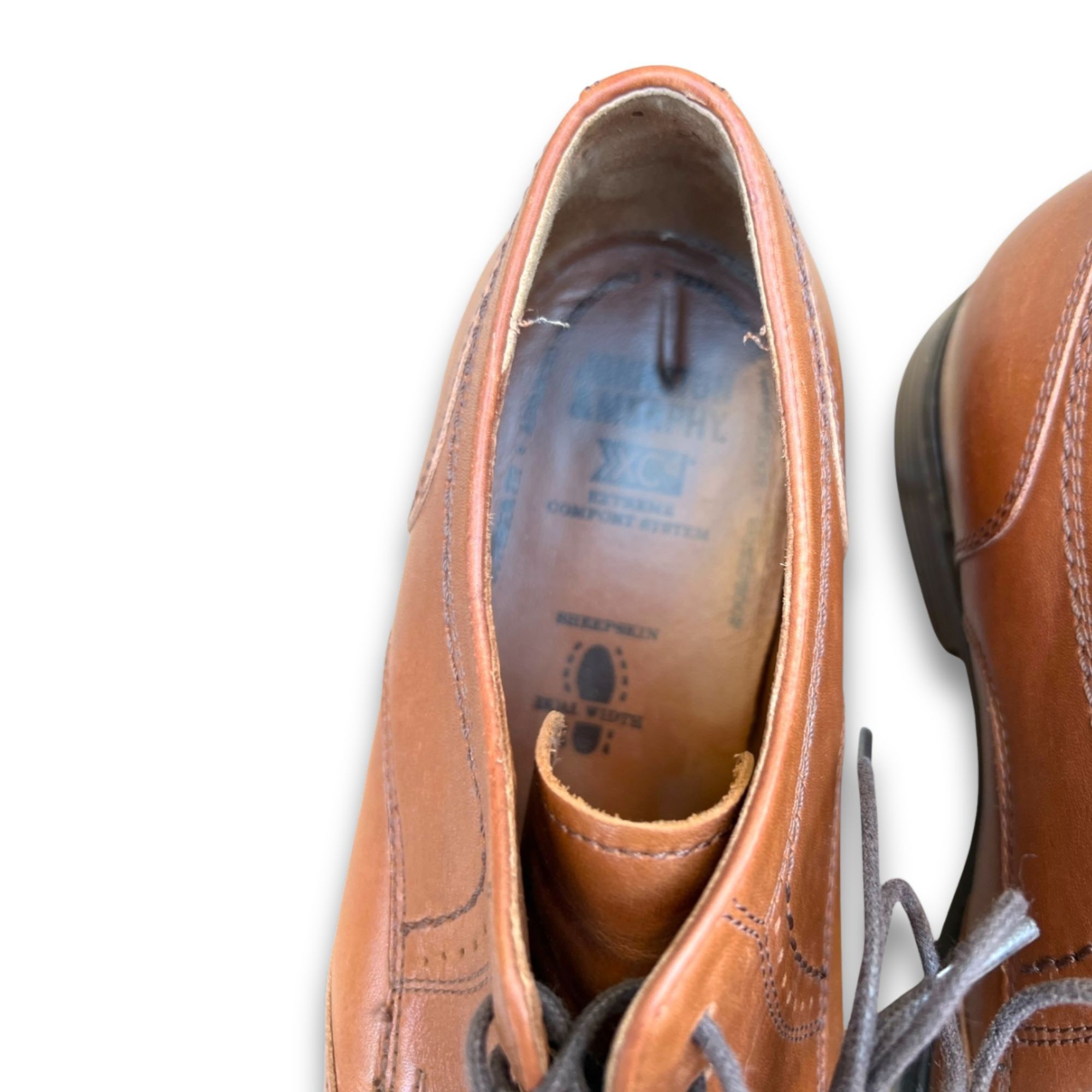 Johnston & Murphy Johnston & Murphy Mens Brown Oxford Dress Shoes Size 8.5 Lea Size US 8.5 / EU 41-42 - 6 Thumbnail