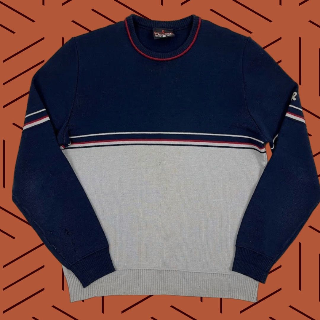 Vintage VTG Demetre Sweater Mens XL Blue Gray New Wool Knit Crew Pullover Ski Jumper 80s Size US XL / EU 56 / 4 - 1 Thumbnail