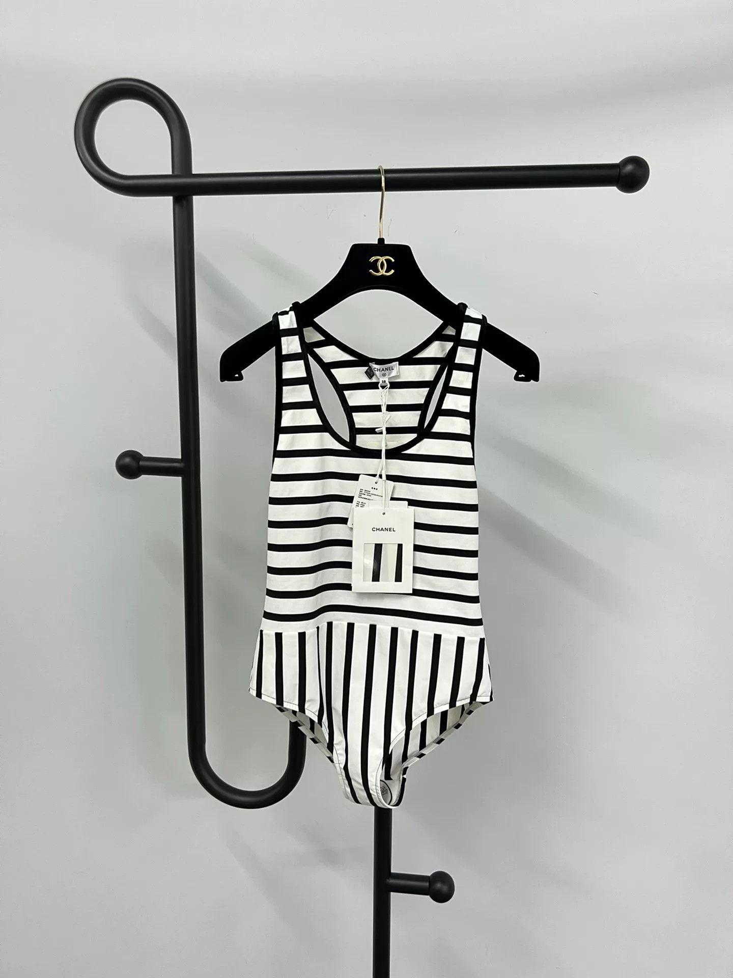 Chanel Chanel Black and White Striped Swimsuit Size US 38 / EU 54 - 1 Thumbnail