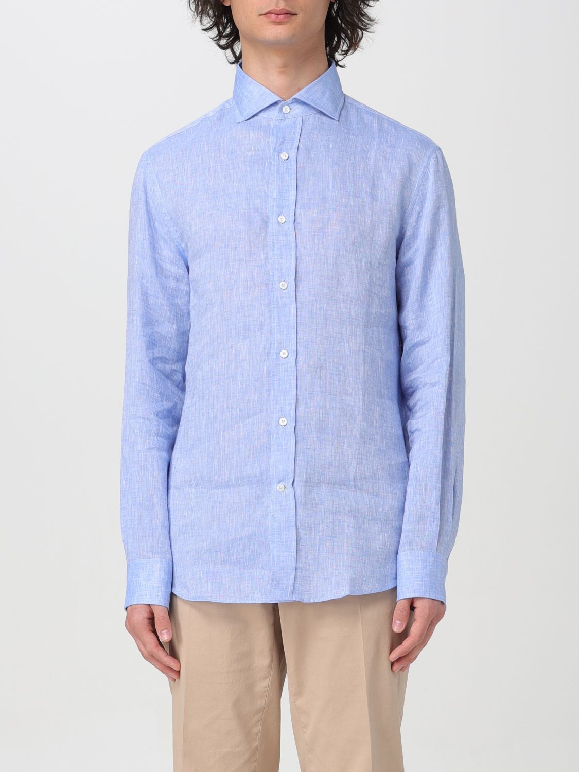image of Brunello Cucinelli Shirt Men Blue (Size Large)