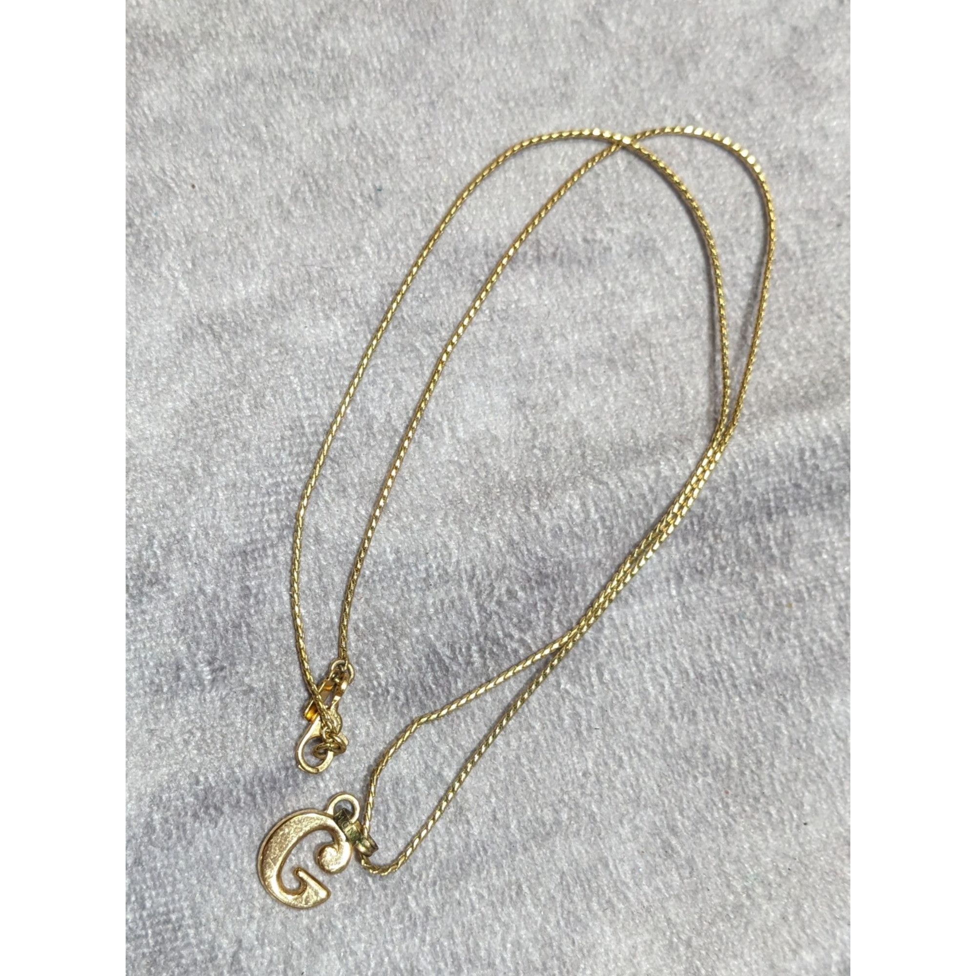Monet Vintage Monet Gold Tone Initial "G" Pendant Necklace Size ONE SIZE - 6 Thumbnail