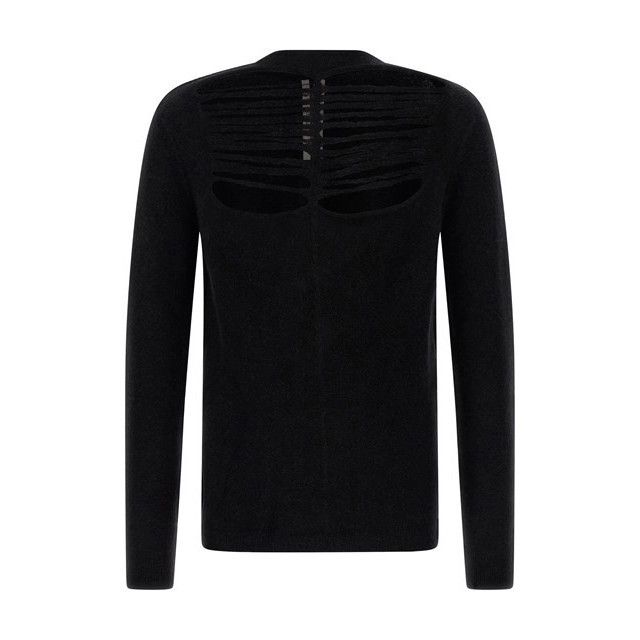 RICK OWENS Concordians $1335 LS Black Alpaca Wool Top New &