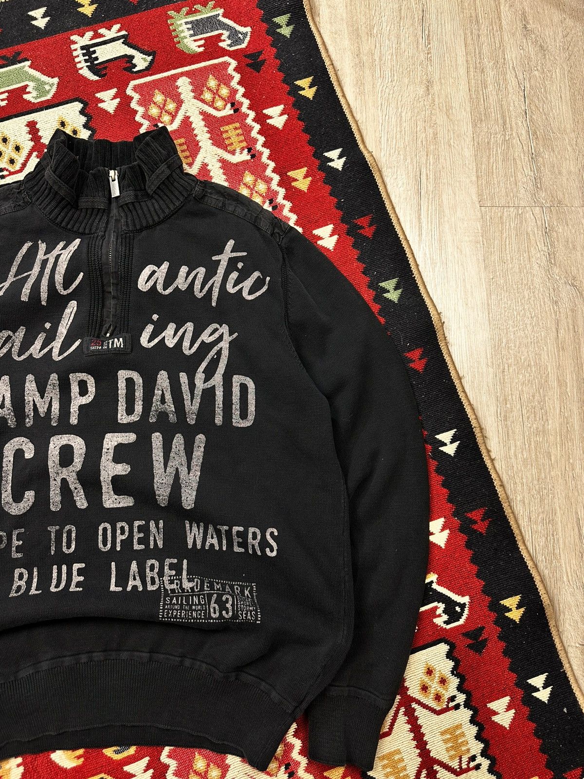 Camp David × Japanese Brand Vintage Camp David Y2K Knitted Zip Sweater Size US L / EU 52-54 / 3 - 3 Thumbnail