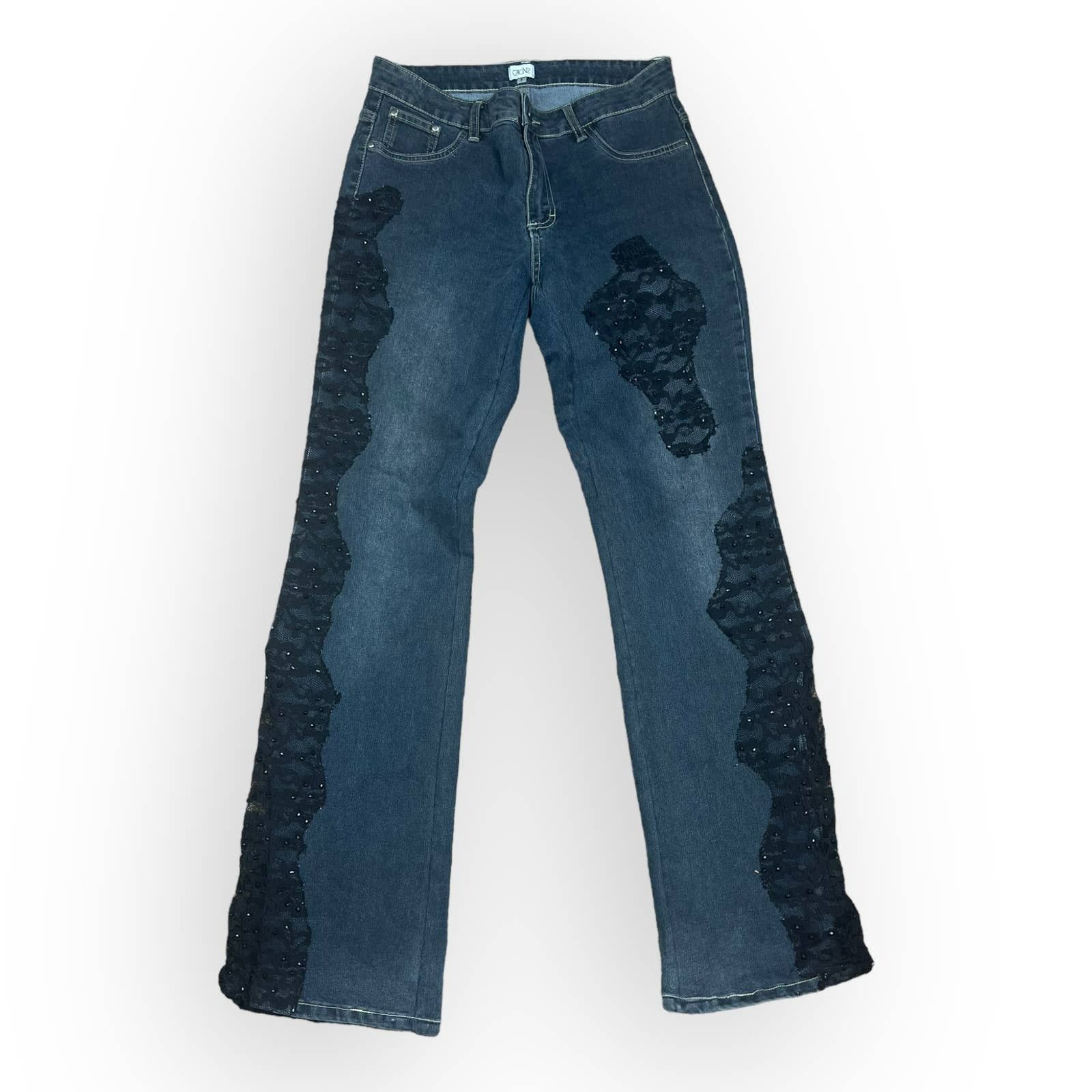 Vintage Cache Vintage | Y2K Bootcut Jeans Lace Inserts | 8 Size 30" / US 8 / IT 44 - 1 Thumbnail