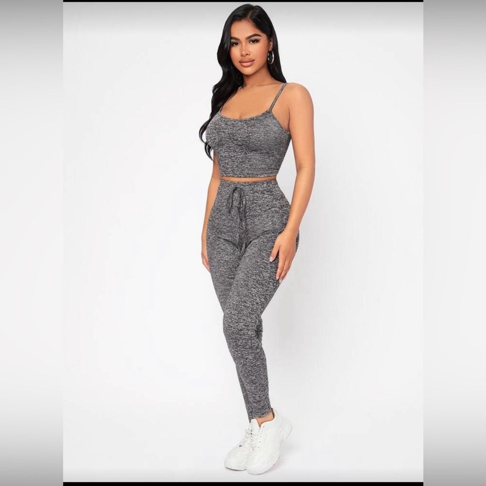 Other New Athleticwear Gym Casual Gray Matching Set with Pants Size 27" / US 4 / IT 40 - 3 Thumbnail
