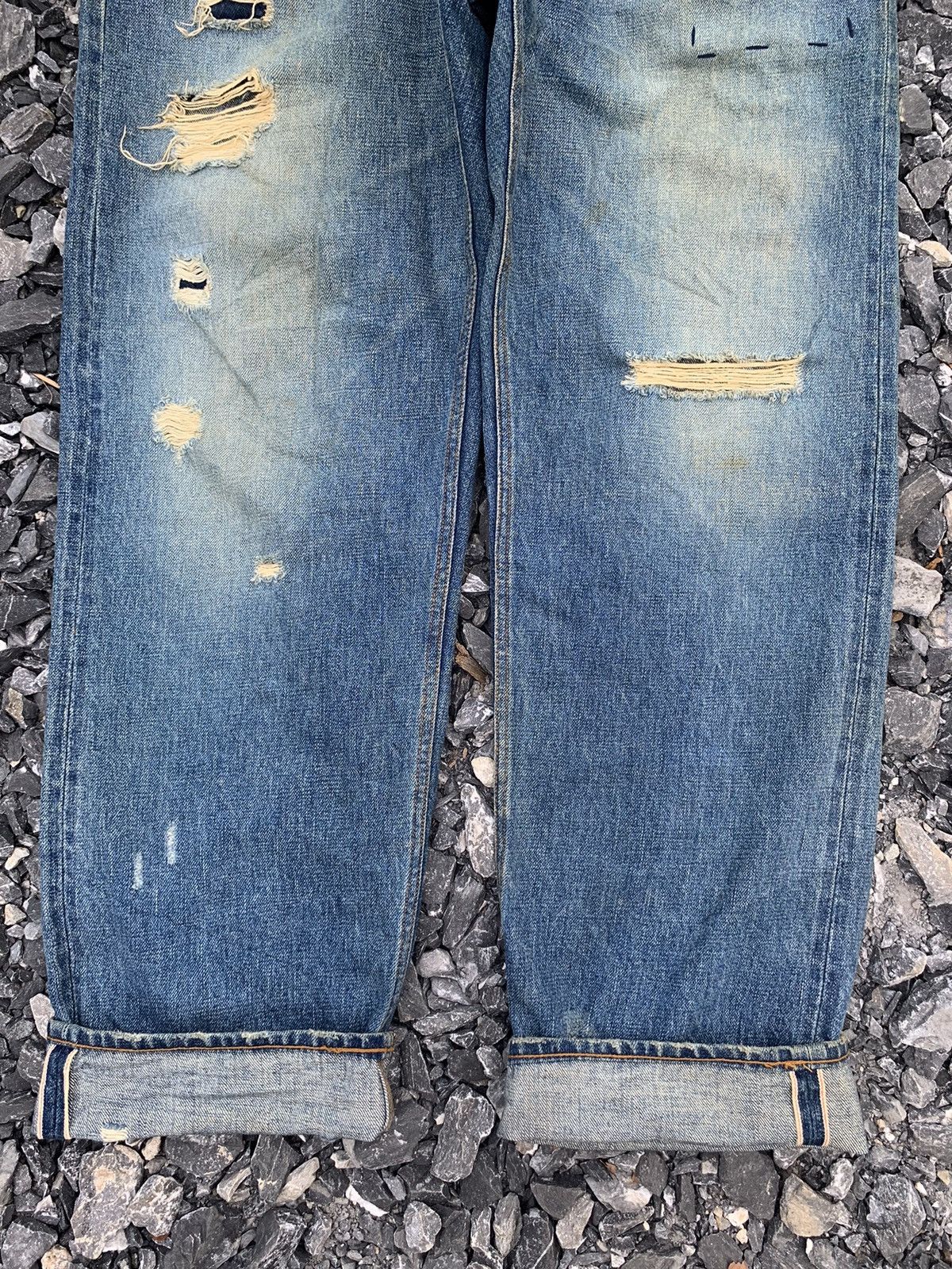 Kapital RARE💥BRAITONE SELVEDGE JAPANESE DISTRESSED DENIM Size US 39 - 6 Thumbnail