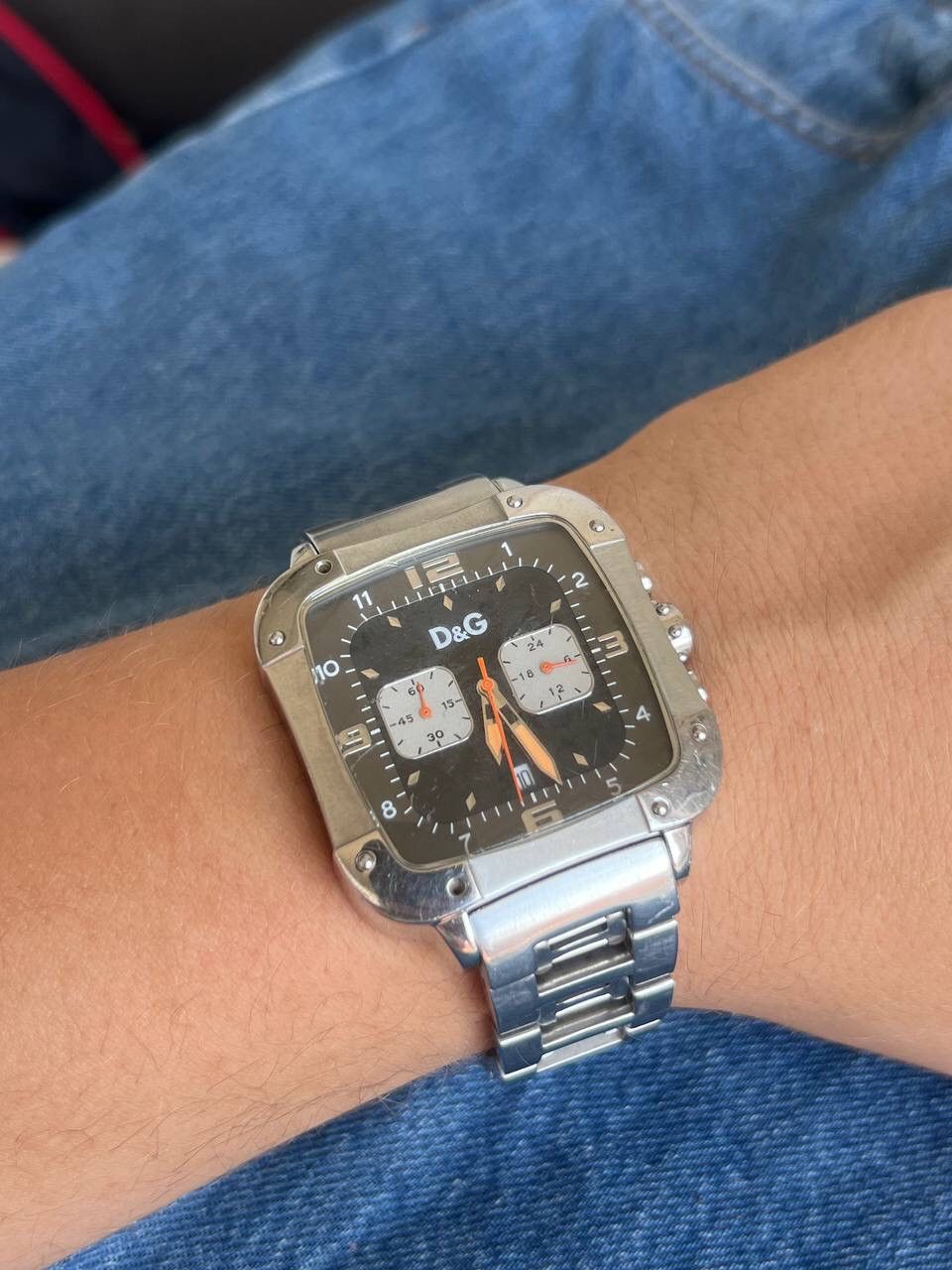 Dolce & Gabbana D&G MEN'S METAL BIG CHUNKY METAL STEEL QUARTZ WATCH 2000S Size ONE SIZE - 13 Thumbnail