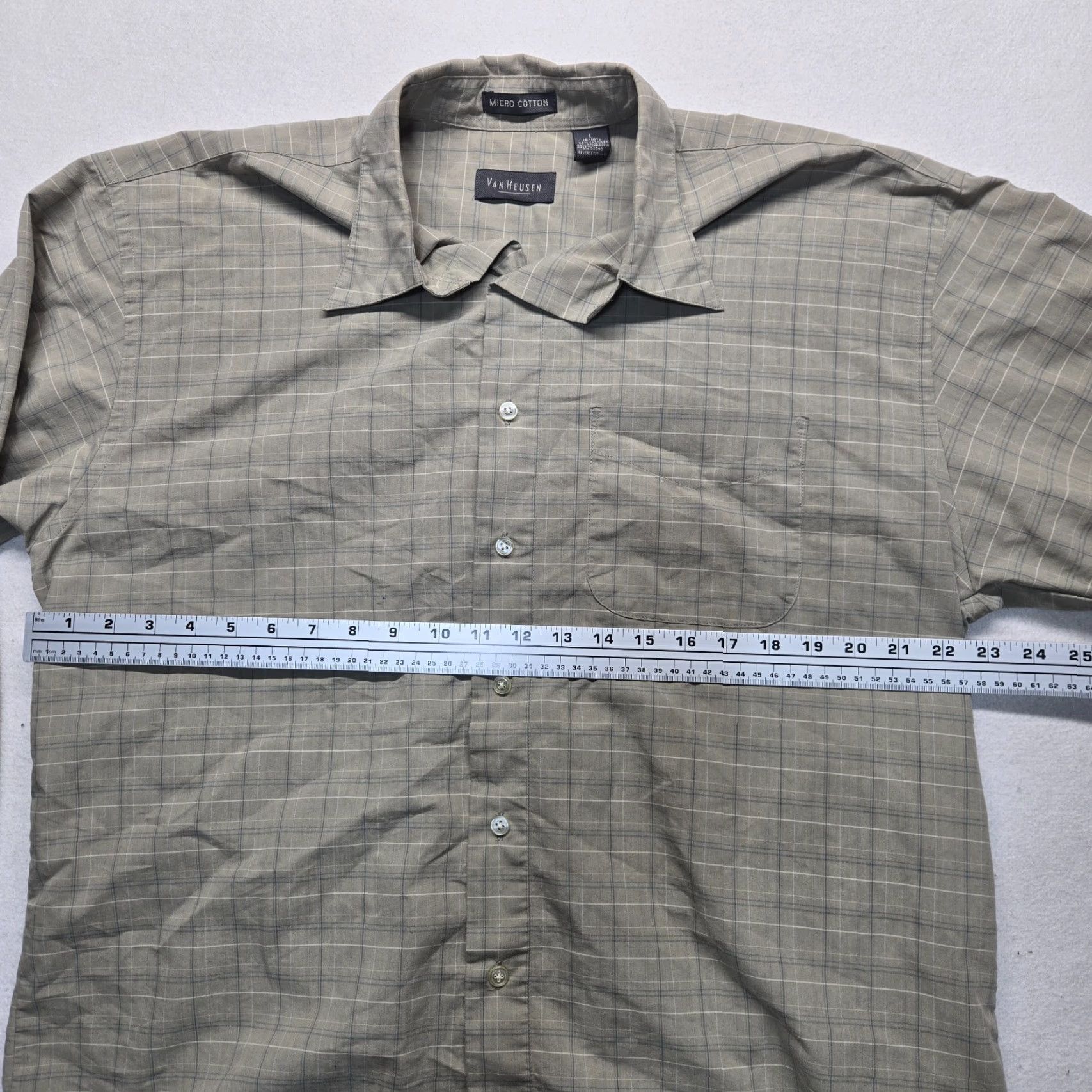 Van Heusen Van Heusen Button-Up Shirt Adult Men's Large Brown Cotton Casual All Seasons Size US L / EU 52-54 / 3 - 4 Thumbnail