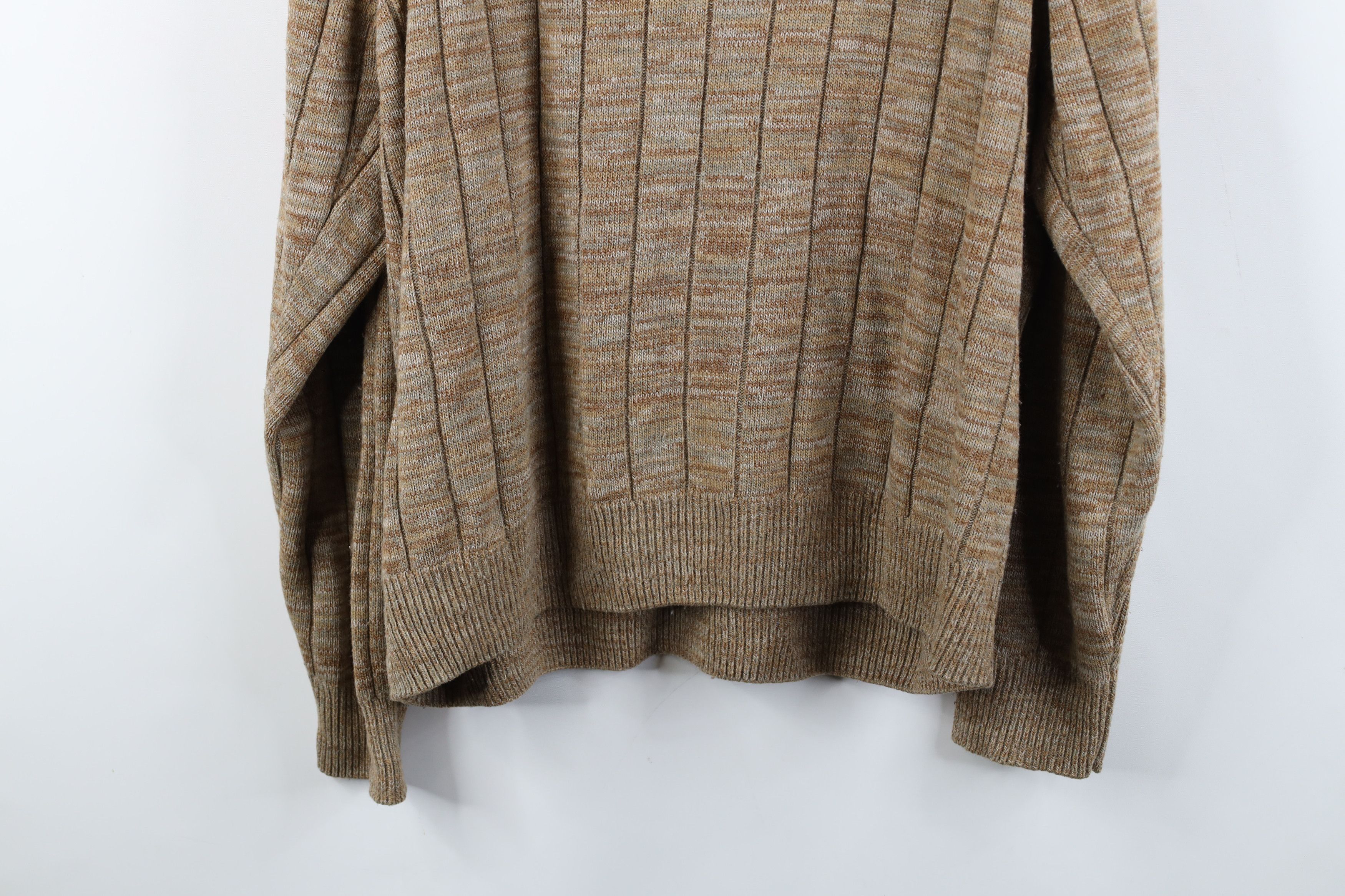Vintage Vintage 90s Streetwear Fleck Cable Knit Ribbed Sweater Beige Size US XL / EU 56 / 4 - 10 Thumbnail