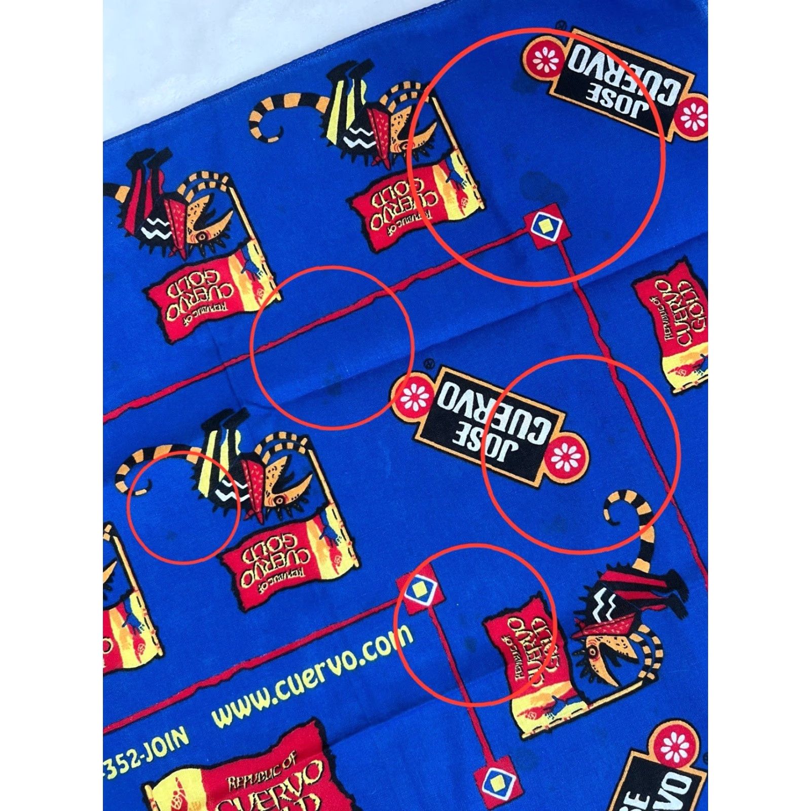 Vintage Vintage 90s Jose Cuervo Tequila Bandana Handkerchief USA Made 1997 Cuervo Gold Size ONE SIZE - 4 Thumbnail