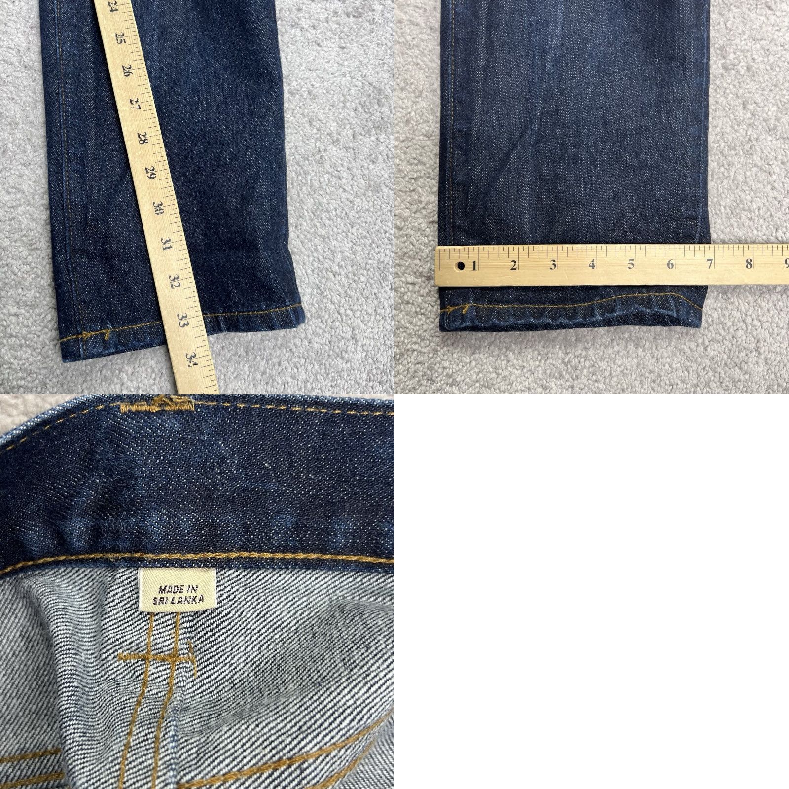 J.Crew VINTAGE J.CREW 770 Jeans Mens 30x34 Dark Blue Wash Kaihara Japanese Denim Cotton Dresswear Straight Size US 30 / EU 46 - 10 Thumbnail