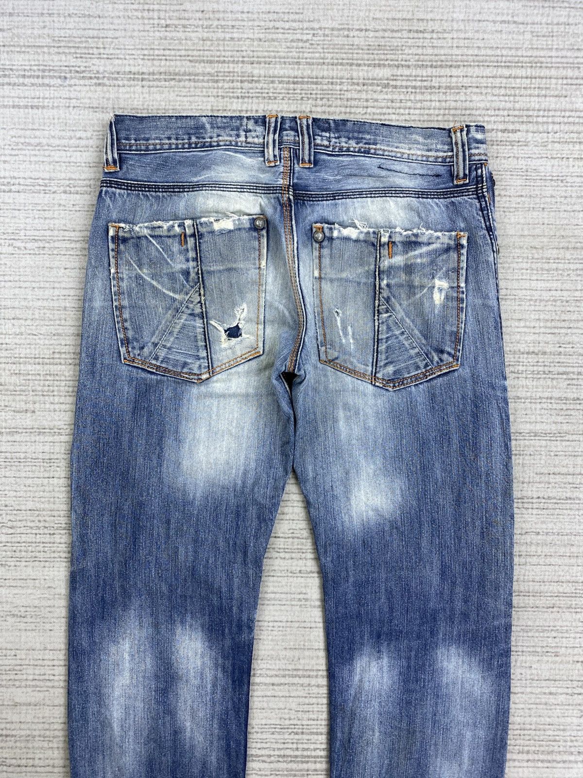 Japanese Brand Vintage Underground Garage Distressed Denim Jeans Size US 34 / EU 50 - 8 Thumbnail