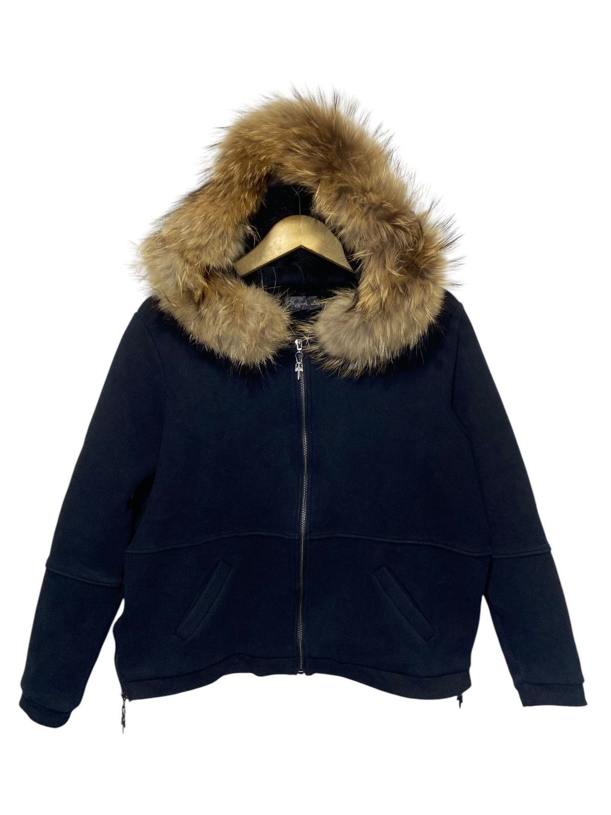 Japanese Brand Vintage japan boxy cross side zipper fur hoodie Size US L / EU 52-54 / 3 - 1 Thumbnail