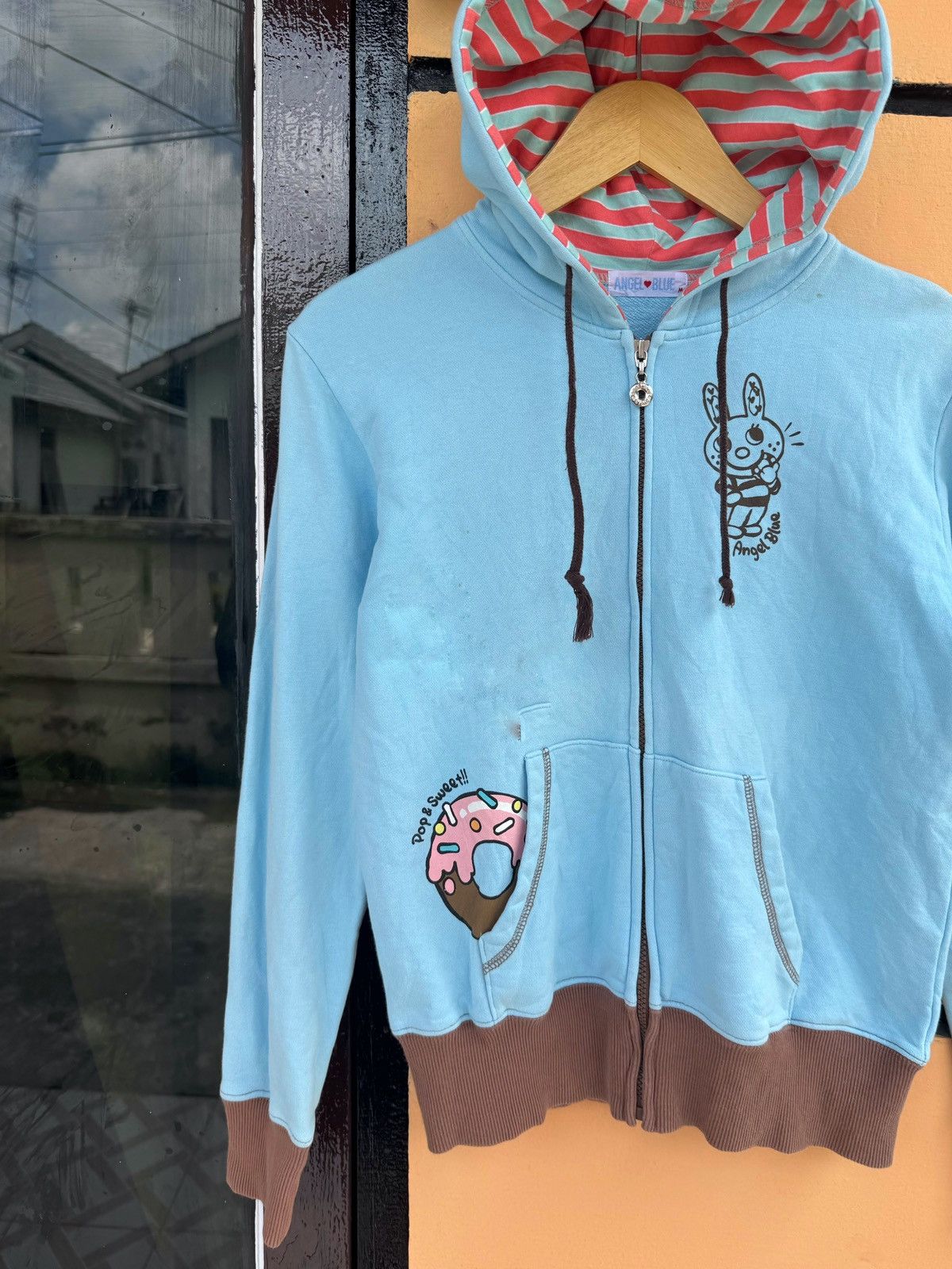 Angel Blue × Hysteric Glamour × Japanese Brand 2000s Angel Blue Donat Hoodie Size US S / EU 44-46 / 1 - 2 Thumbnail