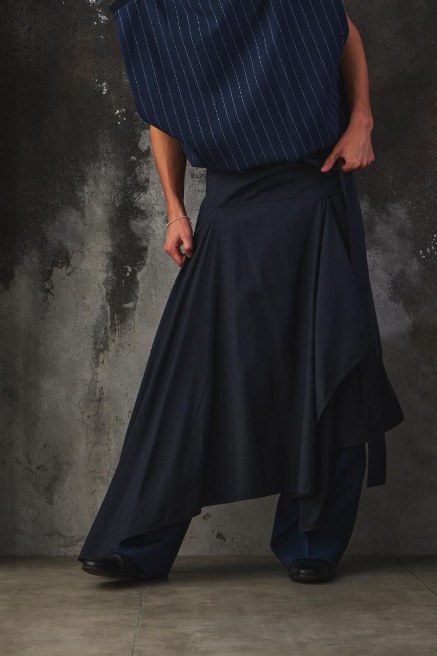 Marni Marni Asymmetric Draped Skirt Navy Size 28" / US 6 / IT 42 - 3 Thumbnail