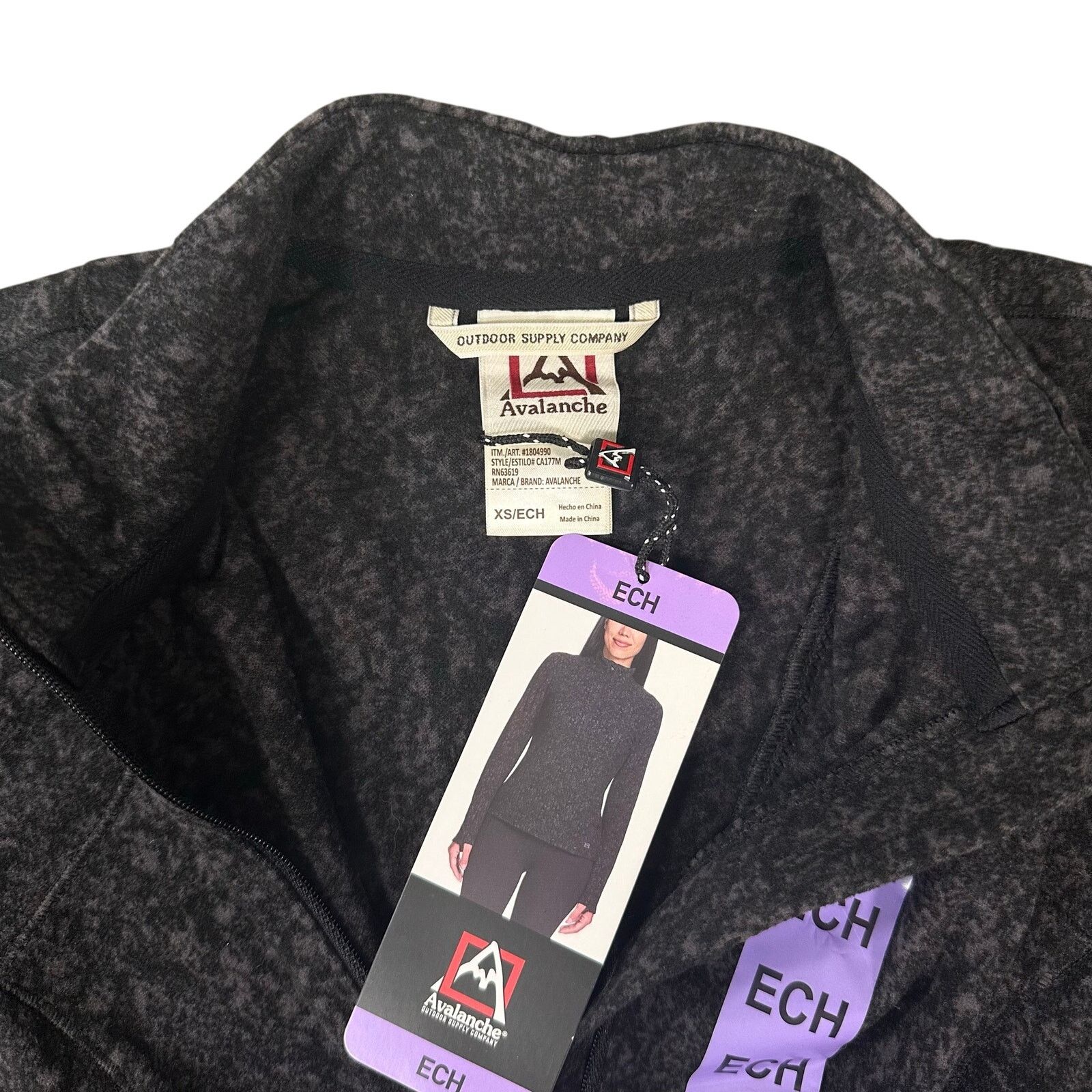 Avalanche Avalanche Quarter-Zip Marled Fleece Pullover Sweater Size XS Size XS / US 0-2 / IT 36-38 - 5 Thumbnail