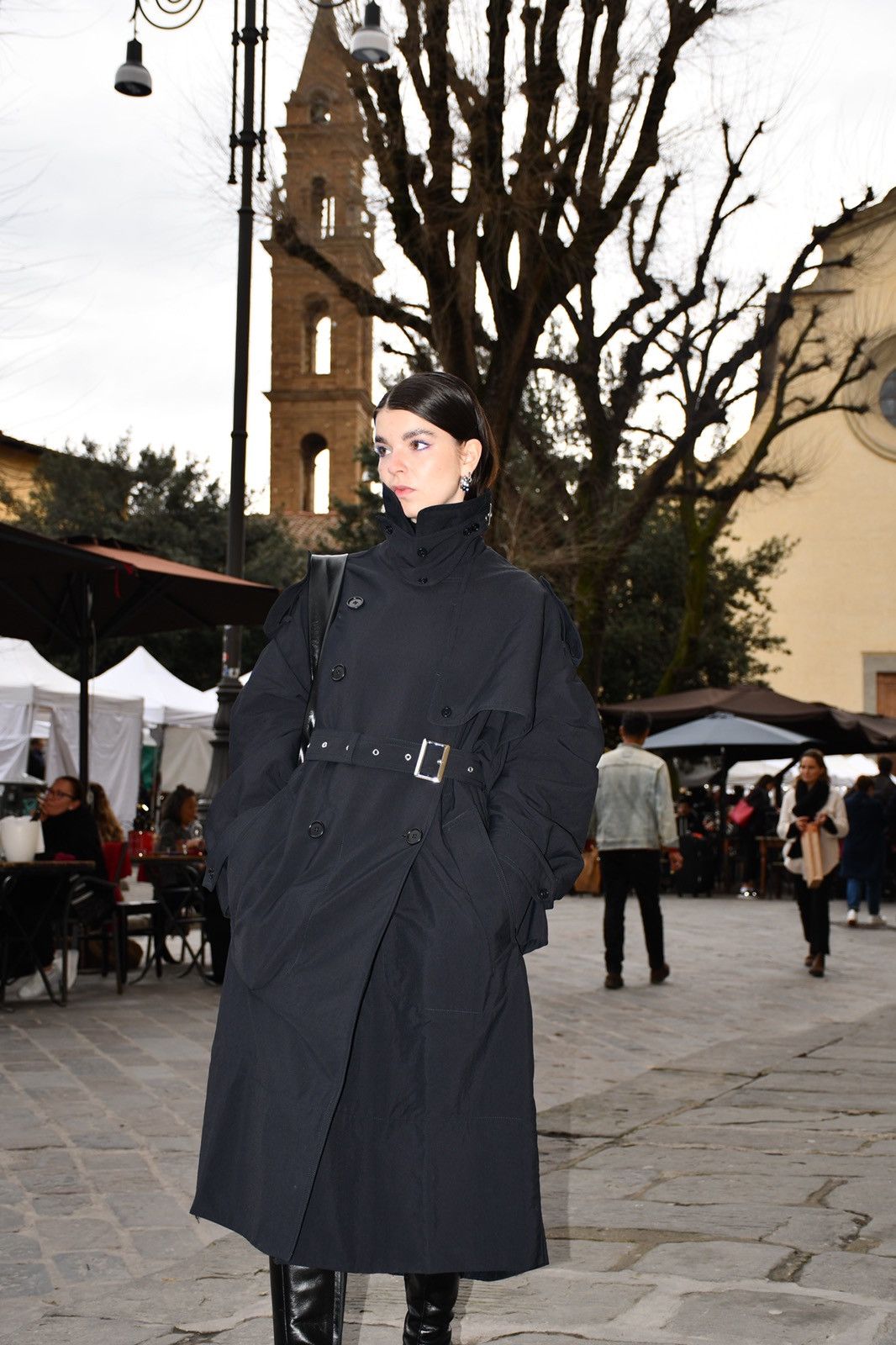 Designer Dark Navy Trench Coat Size L / US 10 / IT 46 - 2 Thumbnail