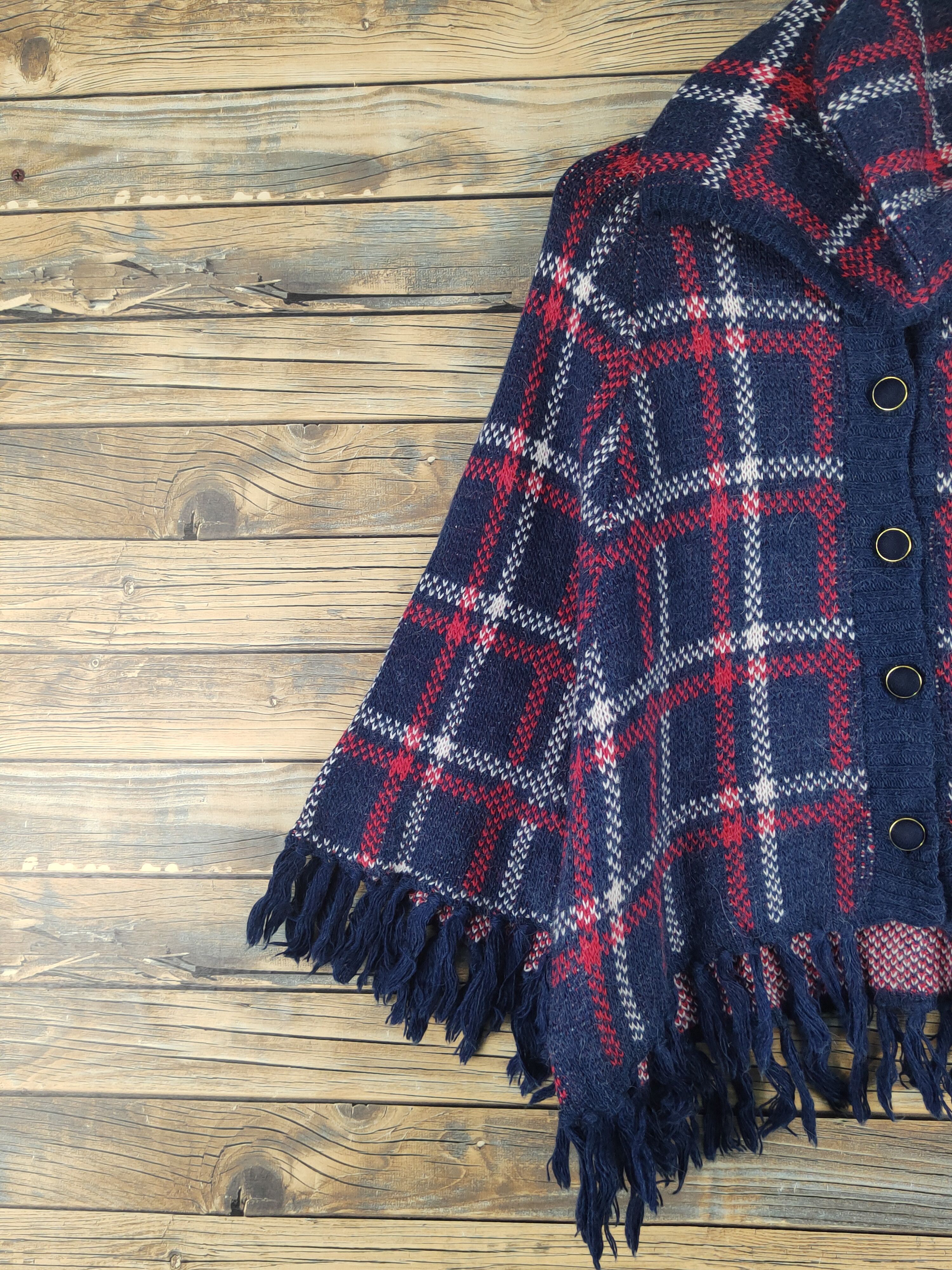 Japanese Brand Olive des Olive Navy Red Hoodie Knitwear Cardigan #W1243 Size L / US 10 / IT 46 - 3 Thumbnail