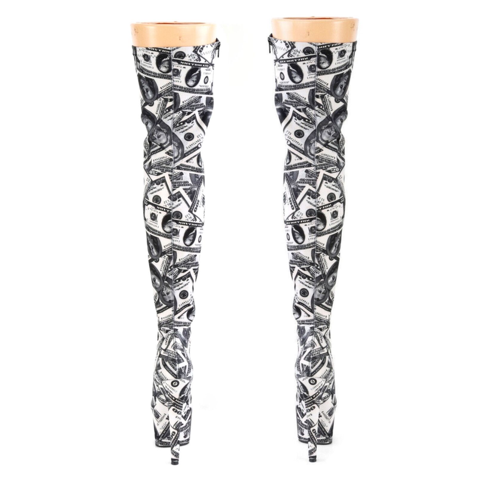 Other Adore 3000DP Money Print Stretch Thigh High Platform 7" Heel Size US 9 / IT 39 - 4 Thumbnail