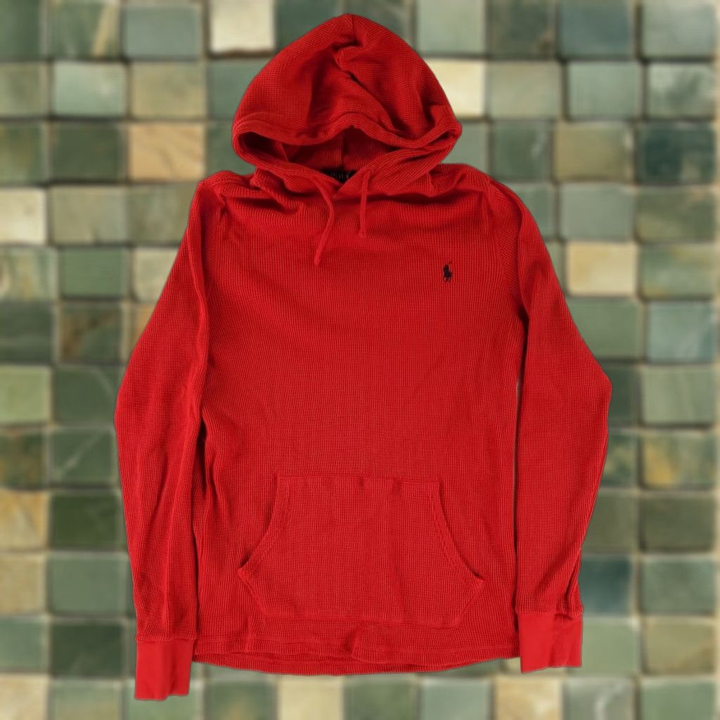 Polo Ralph Lauren Polo Ralph Lauren Hoodie Mens M Red Thermal Drawstring Kangaroo Pouch Size US M / EU 48-50 / 2 - 1 Thumbnail