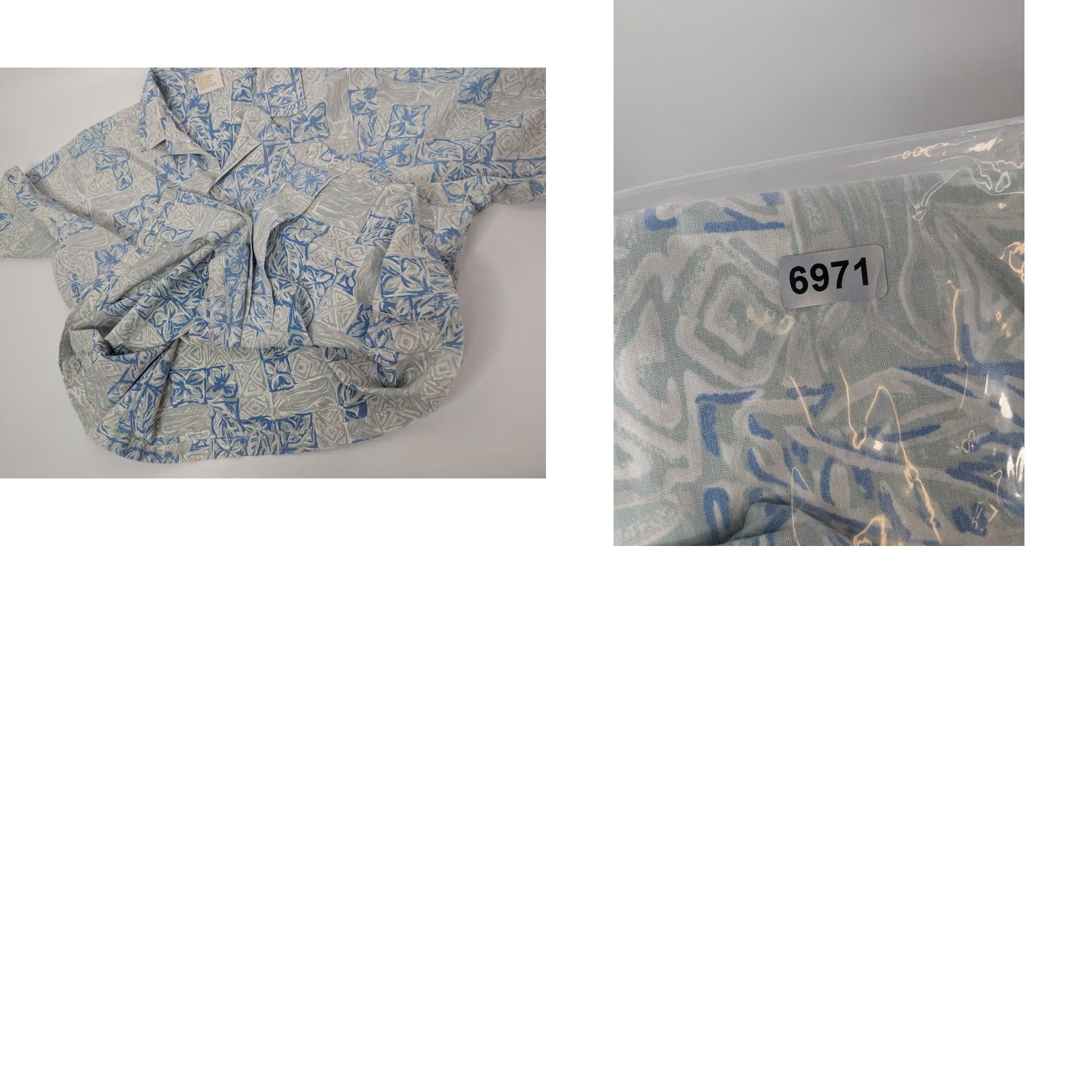 Vivobarefoot VTG Go Barefoot Camp Collar Shirt Men's Large Light Grey Blue Hawaiian Aloha Size US L / EU 52-54 / 3 - 8 Thumbnail