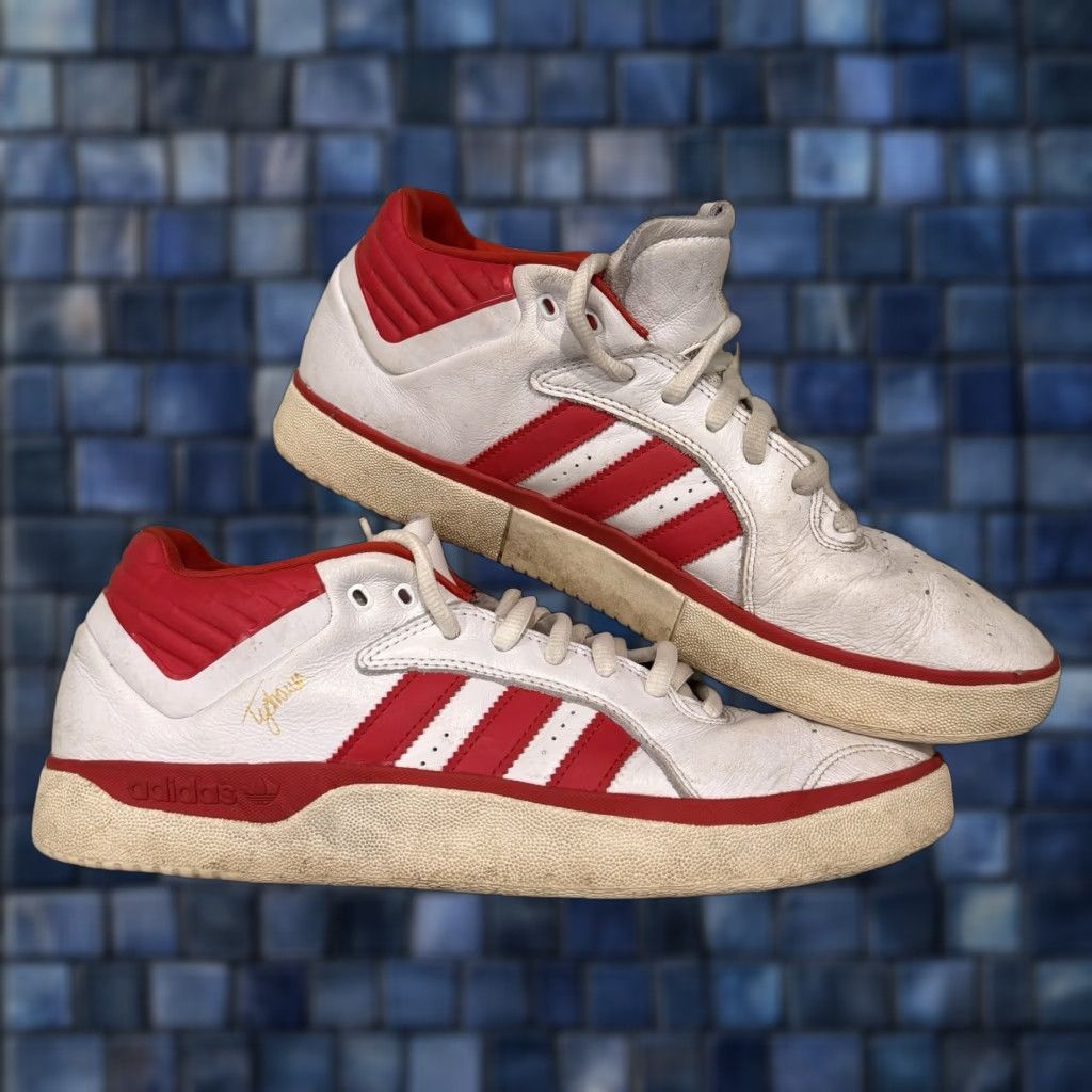 Adidas Adidas Tyshawn Jones Mid White Leather Scarlet Red 2021 Distressed Size 12 Men Sneaker Shoe Leather Skateboarding GW4897 UK11.5 EU46 2/3 US12 Size US 12 / EU 45 - 1 Thumbnail