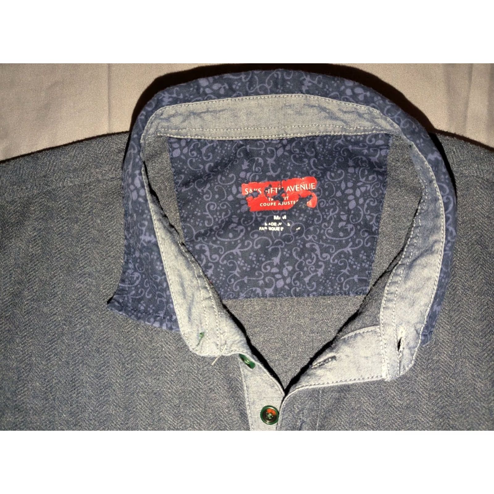 Saks Fifth Avenue Saks Fifth Avenue Mens T-Shirt V-Neck Short Sleeve Pocket Midnight Blue XS? No, M. Size US 31 - 2 Thumbnail