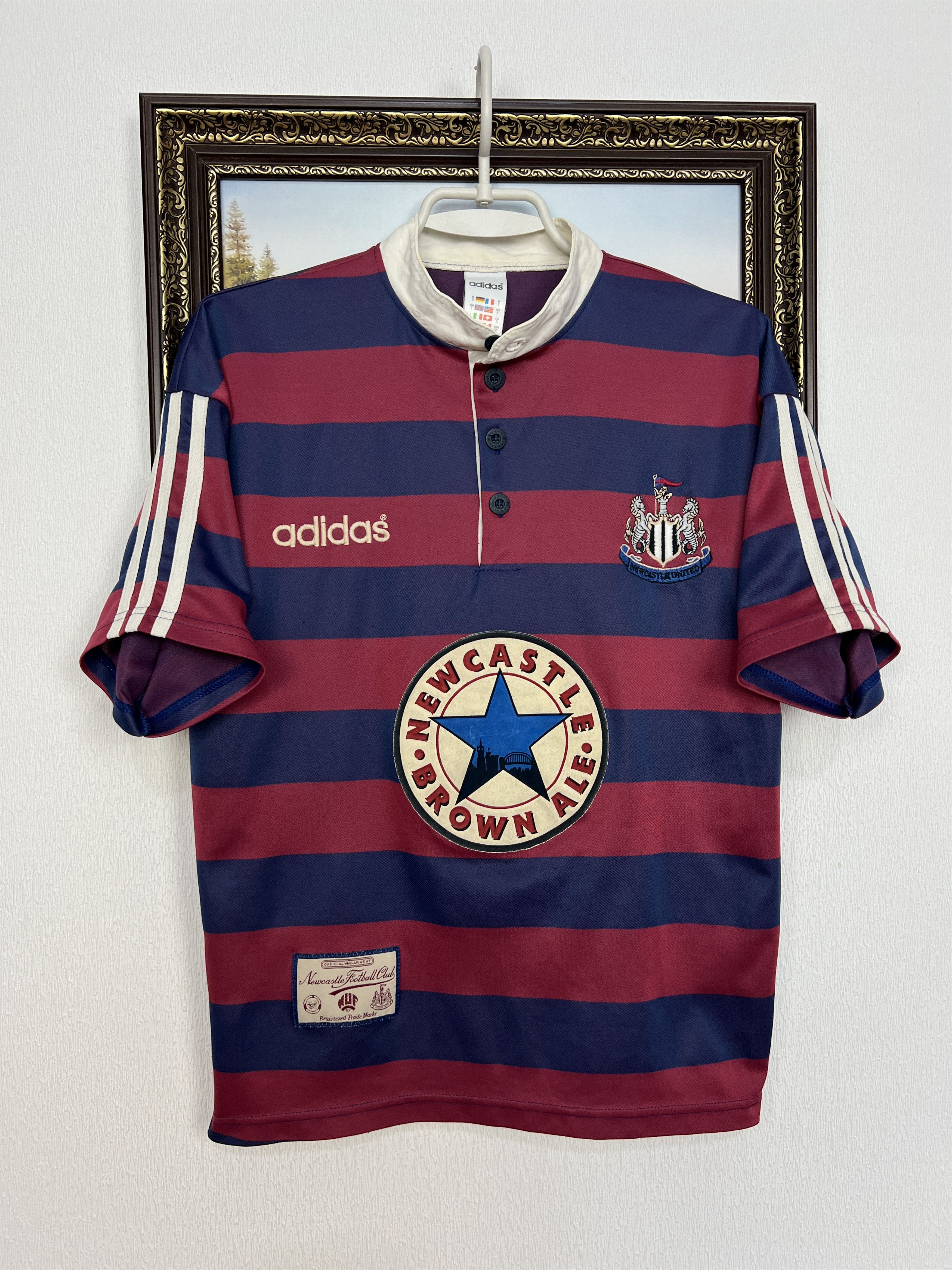 Adidas Newcastle Away football shirt 1995 Soccer Jersey Trikot Size S / US 4 / IT 40 - 1 Thumbnail