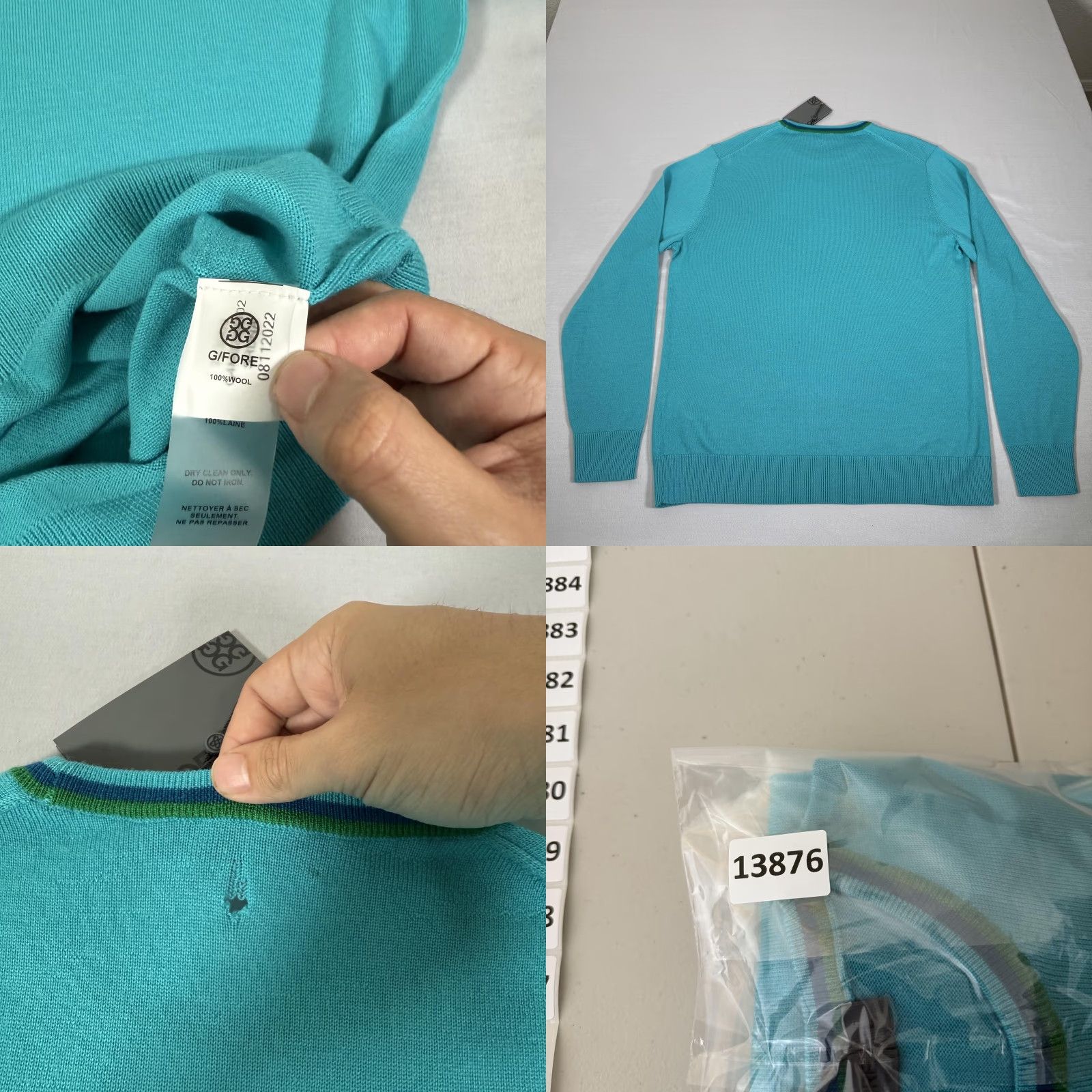 G/FORE G/FORE Men's Golf Sweater Large Blue Wool Crewneck Pullover Stretch Classic Size US L / EU 52-54 / 3 - 8 Thumbnail