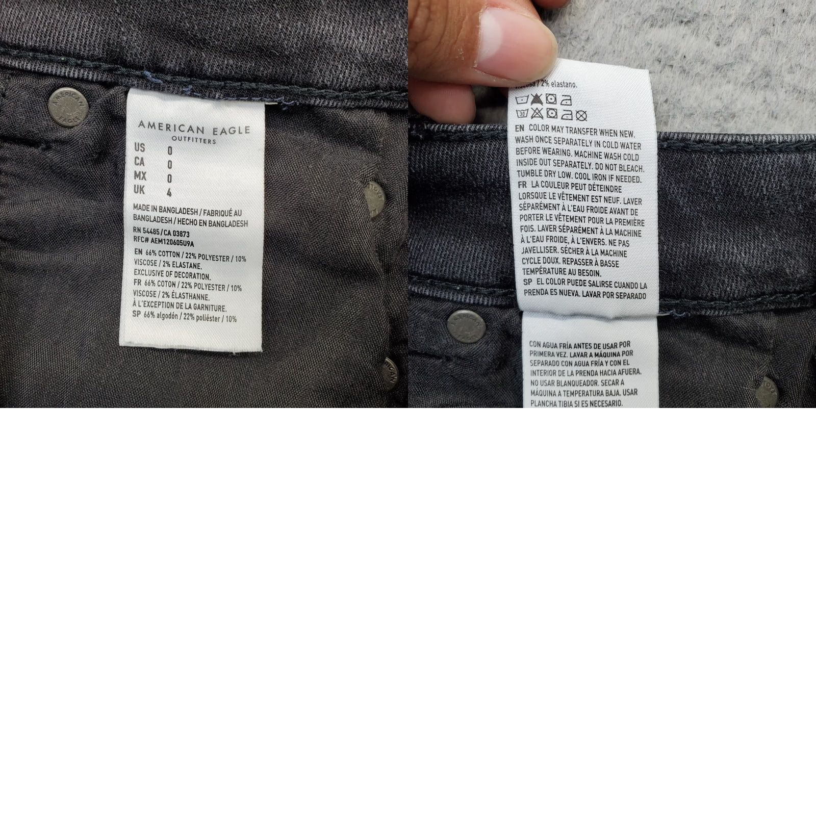 American Eagle Outfitters American Eagle Outfitters Denim Shorts Women 0 Black Stretch Distressed 5-Button Fly Size 25" / US 0 / IT 36 - 8 Thumbnail