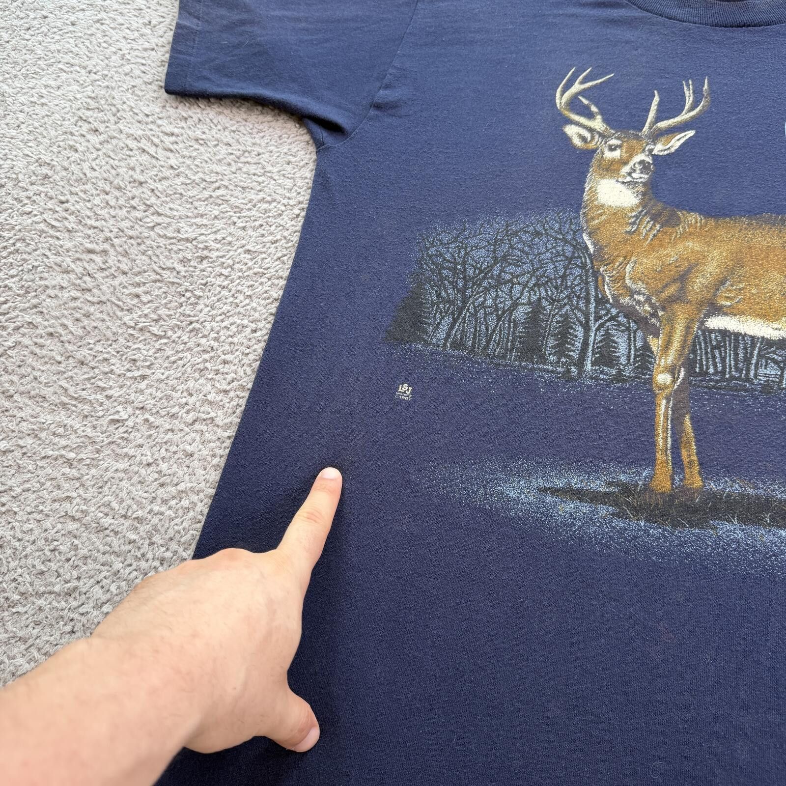 Anvil Vintage 90s Deer Wildlife T Shirt Nature Outdoors Graphic Size US L / EU 52-54 / 3 - 7 Thumbnail