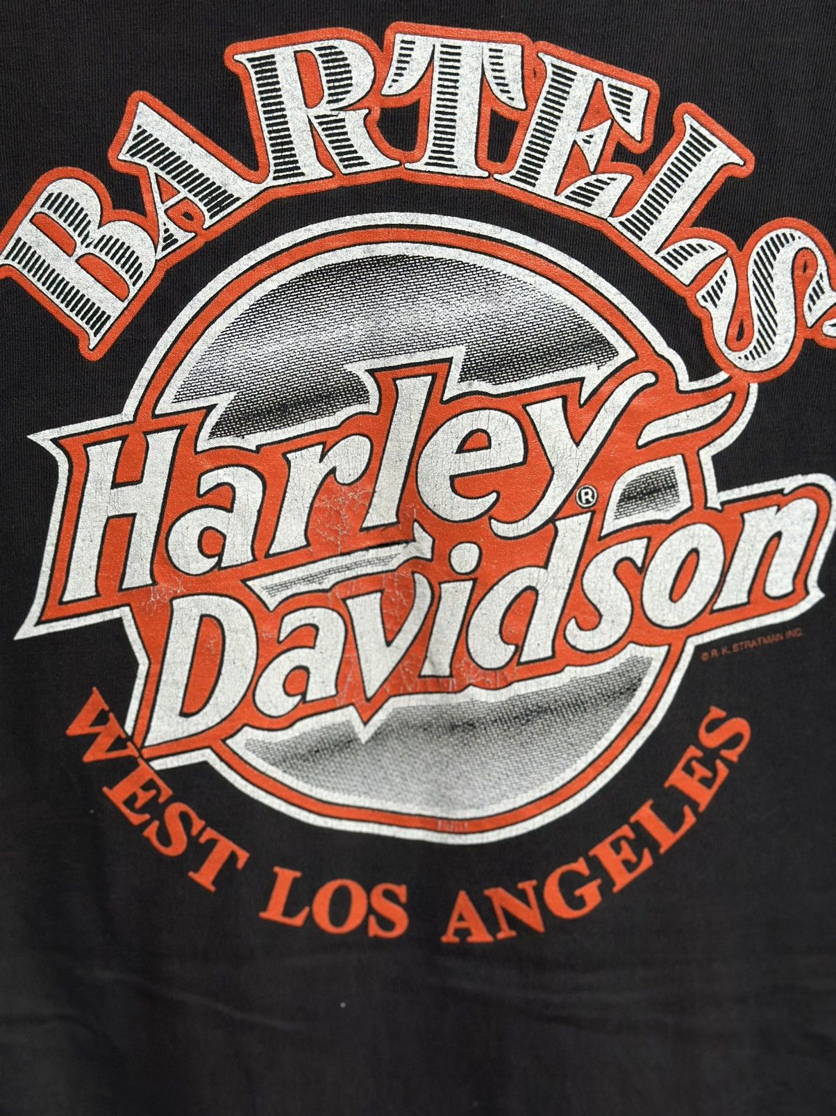 Harley Davidson Thrashed Vintage 90s Harley Davidson R.K Stratman Distress T Size US XL / EU 56 / 4 - 4 Thumbnail