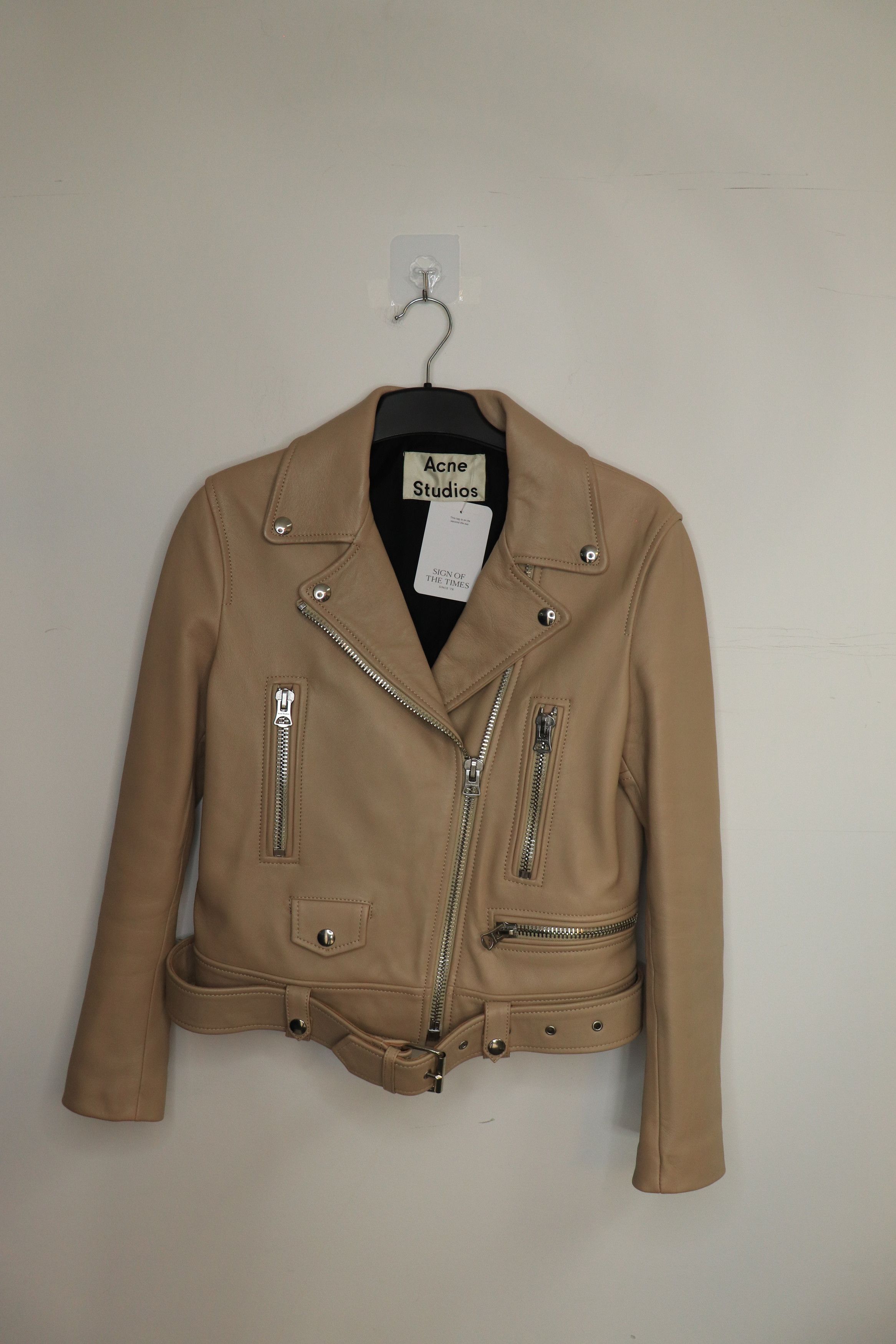 Acne Studios Neutral leather biker jacket - UK 8 Size S / US 4 / IT 40 - 1 Thumbnail